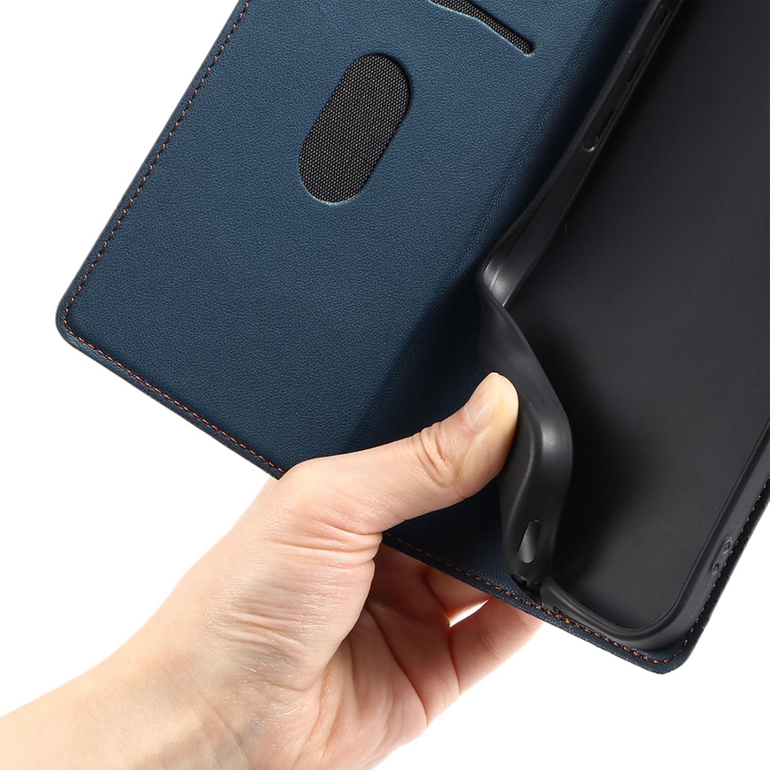 Funda de cuero PU con soporte para Realme C17 4G - Azul