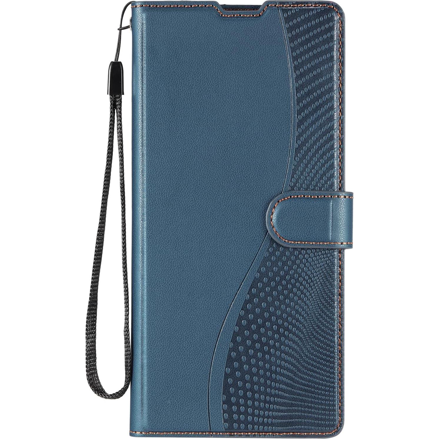 Funda de cuero PU con soporte para Realme C17 4G - Azul