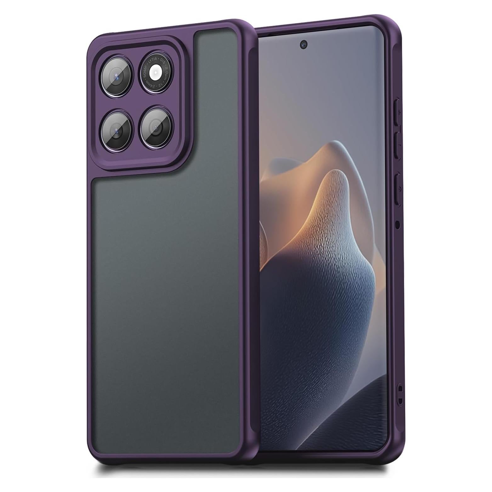 Funda Protectora Qiinogow para Motorola Edge 60 Fusion Púrpura