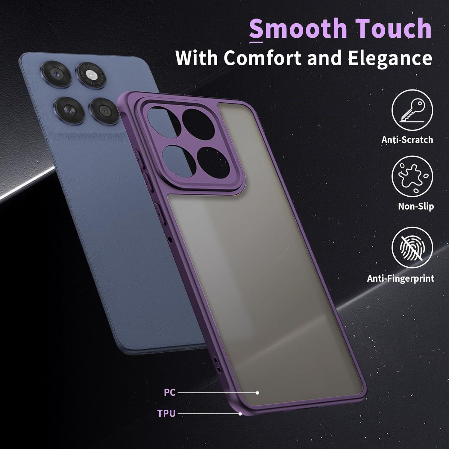 Funda Protectora Qiinogow para Motorola Edge 60 Fusion Púrpura