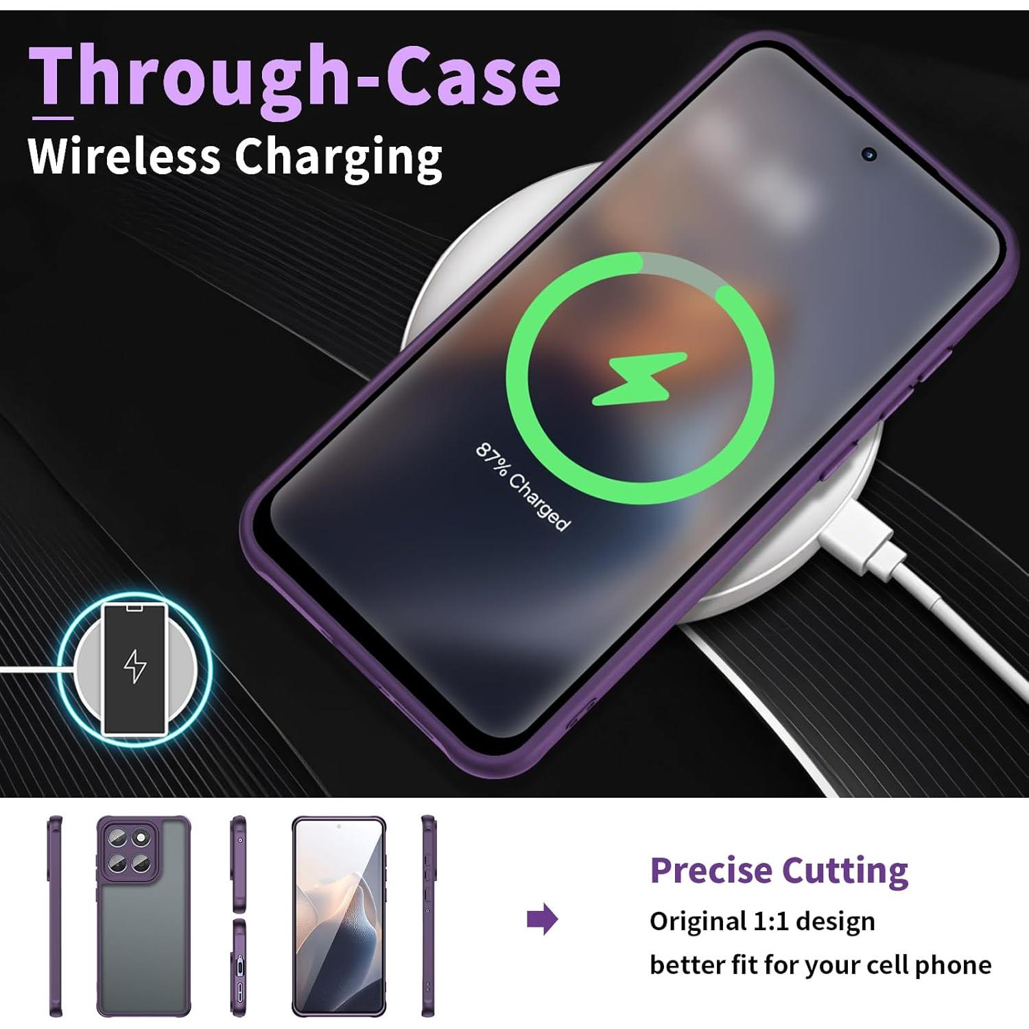 Funda Protectora Qiinogow para Motorola Edge 60 Fusion Púrpura