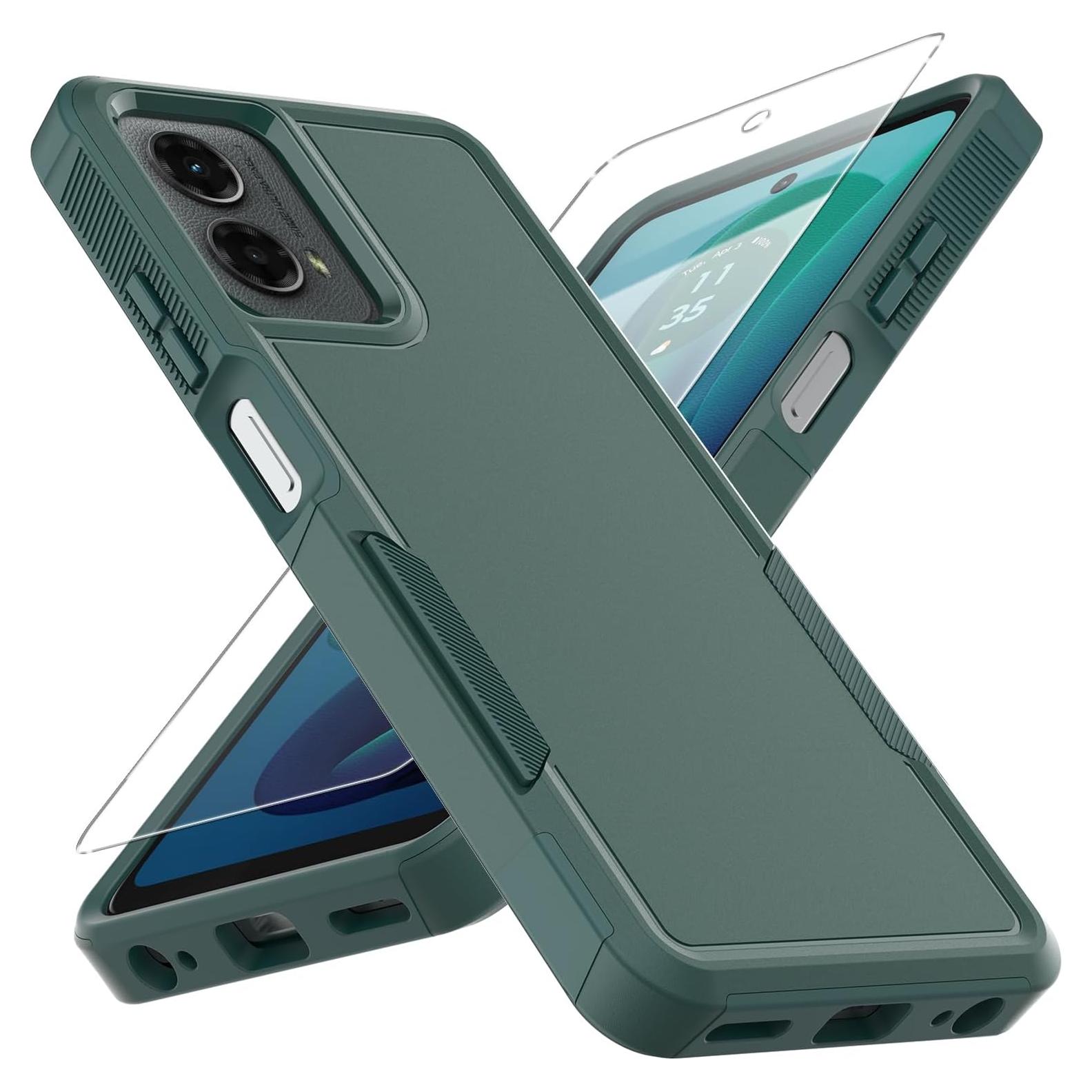 Funda Doble Capa para Moto G 5G 2024 - Verde Oscuro