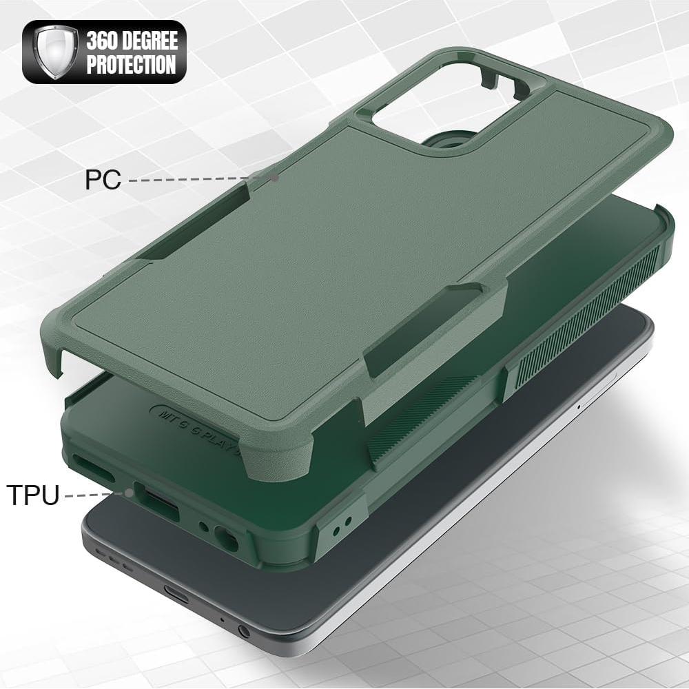 Funda Doble Capa para Moto G 5G 2024 - Verde Oscuro