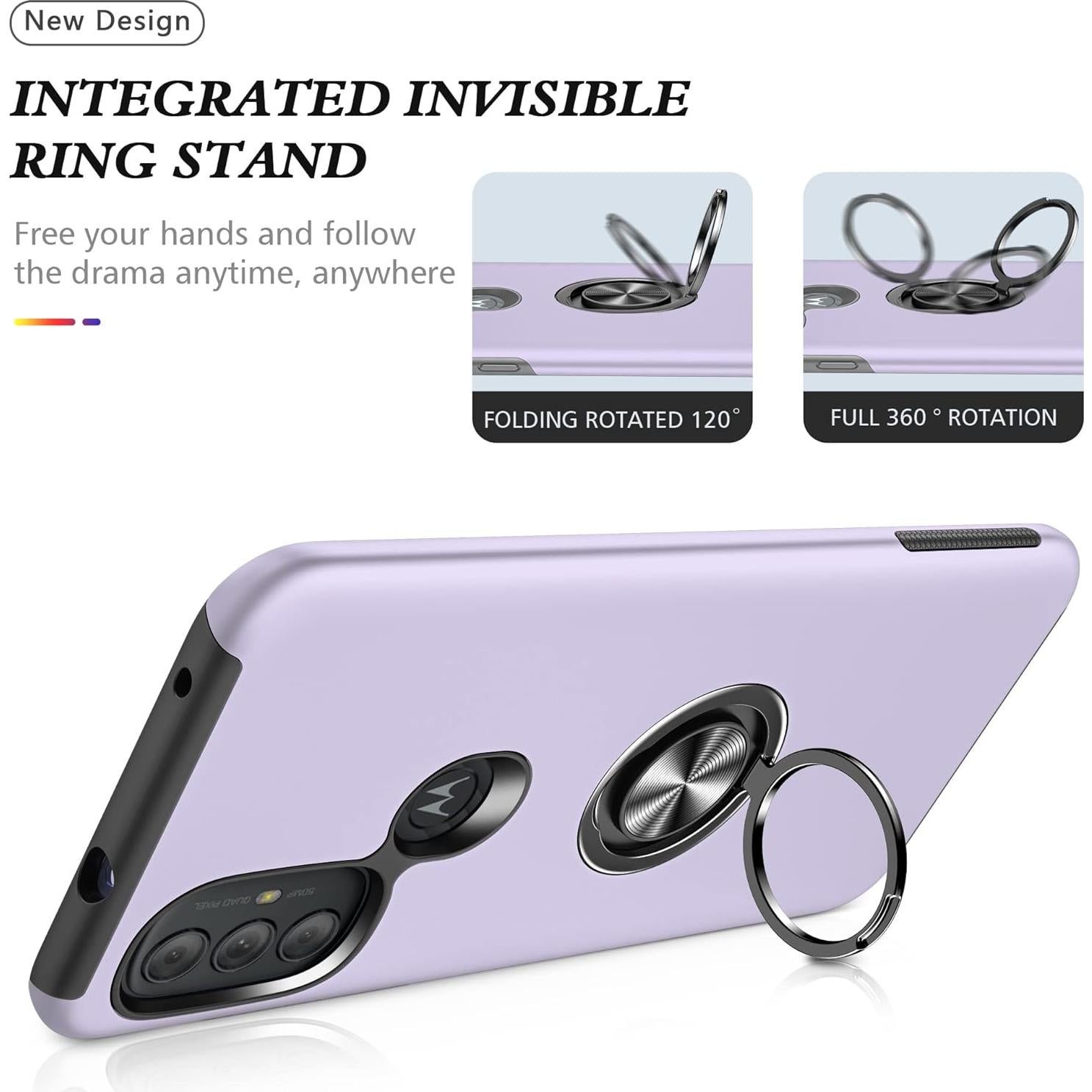 Funda Slim AKINIK para Moto G Power 2022 y G Pure con Soporte