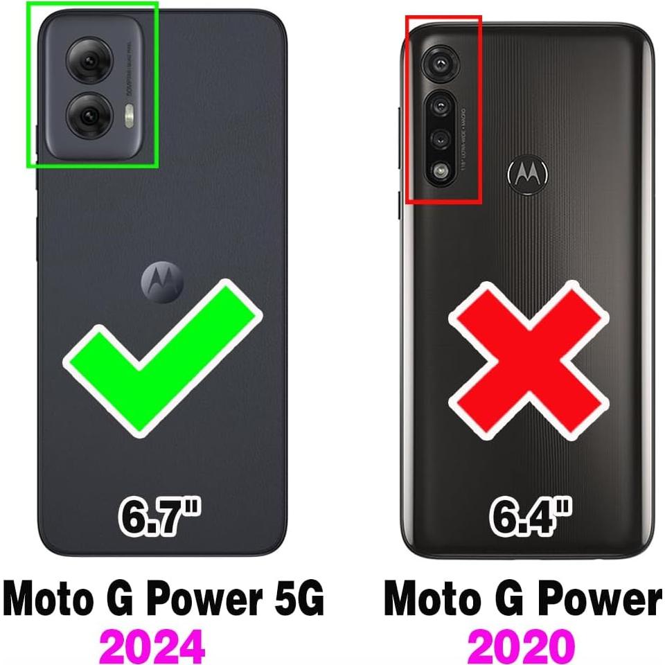 Funda de billetera Asuwish para Motorola Moto G Power 5G 2024 Rojo