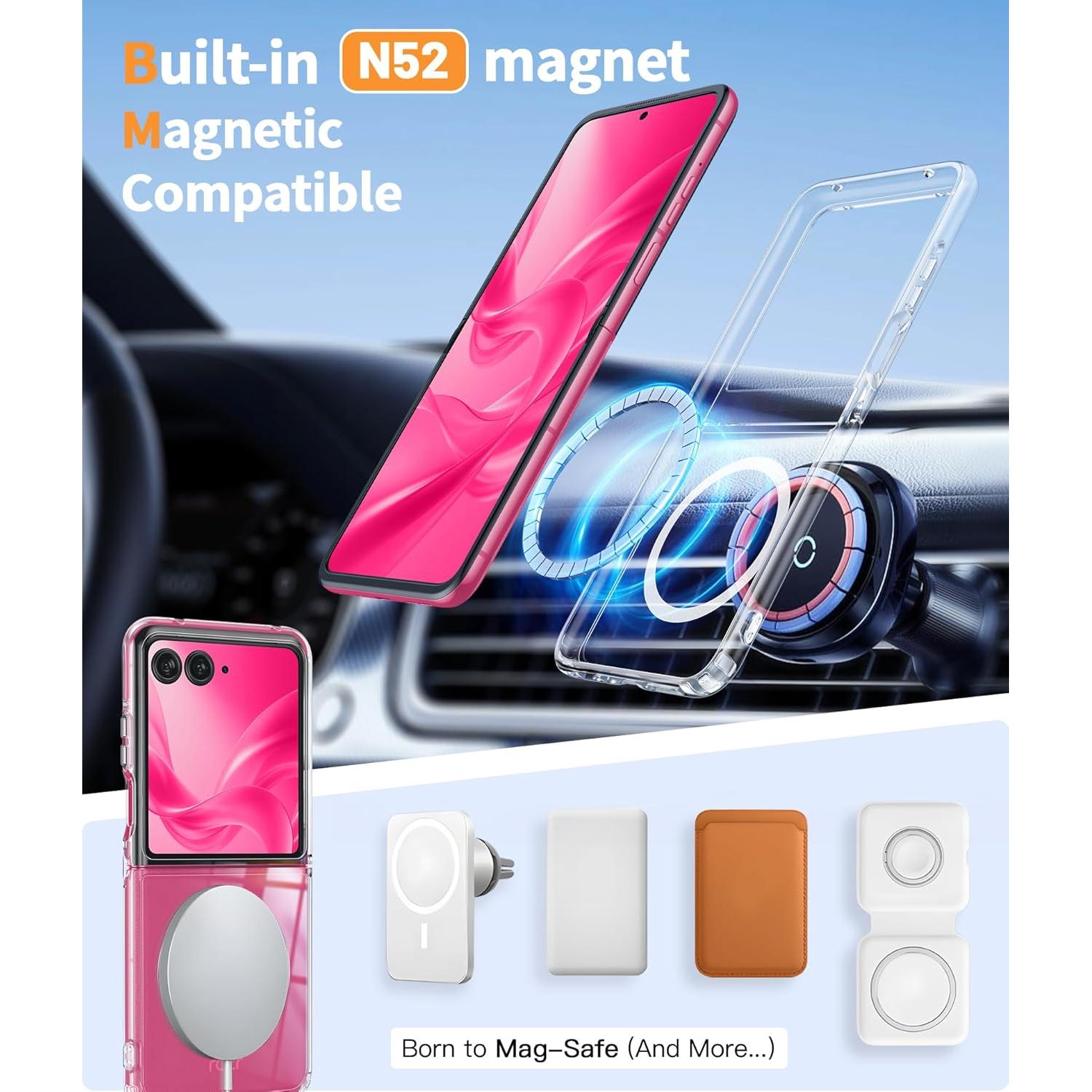 Funda Transparente Magnética FNTCASE para Moto Razr Plus 2025/2024