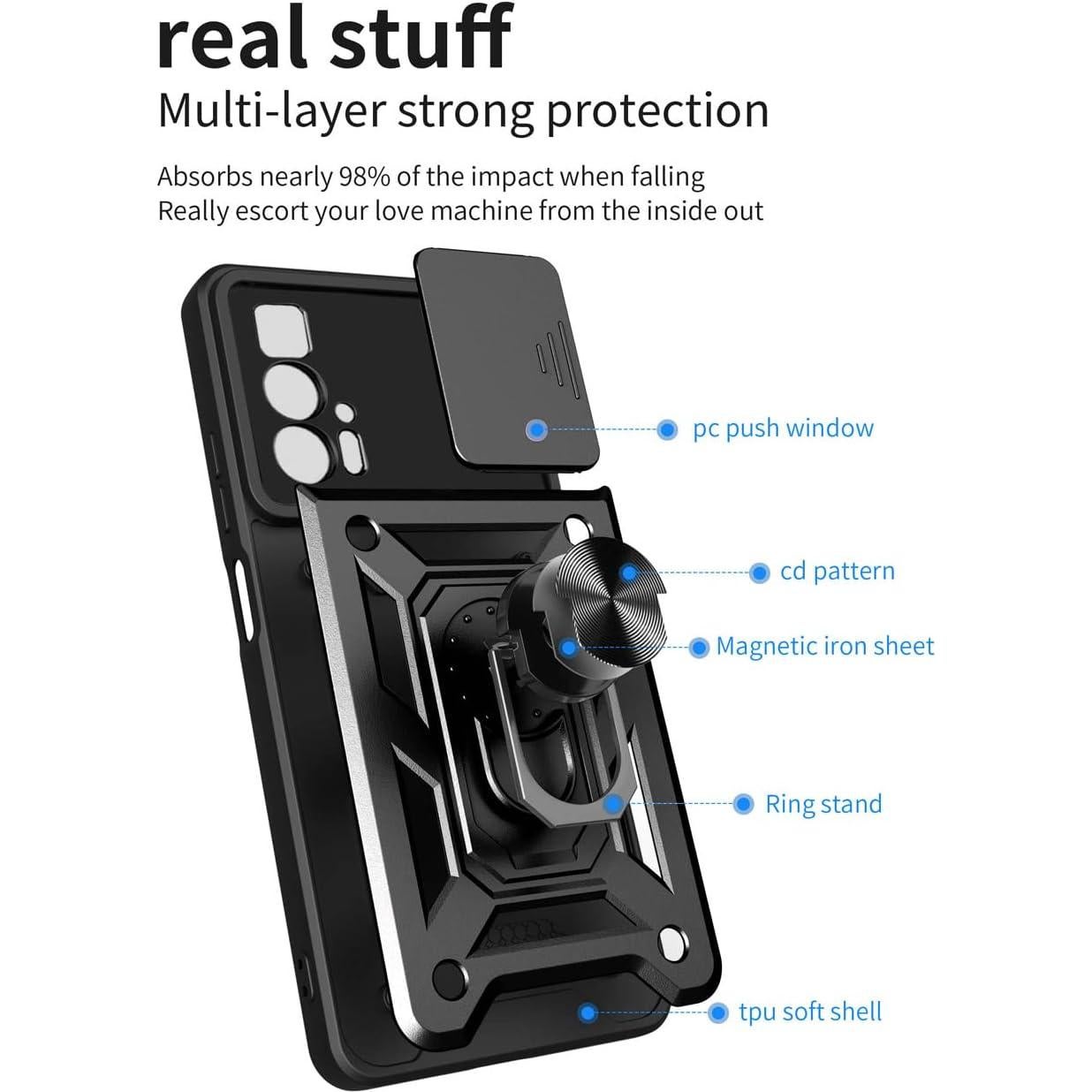 Funda a Prueba de Golpes Ysnzaq para Motorola Edge 20 Pro - Negro