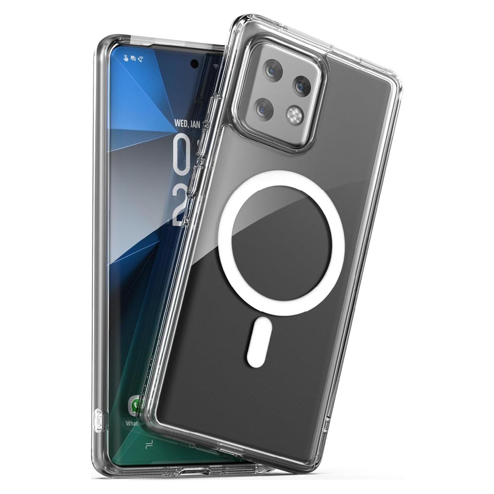 Funda Magnética Encased para Motorola Edge Plus 2023 - Transparente, Compatible con MagSafe