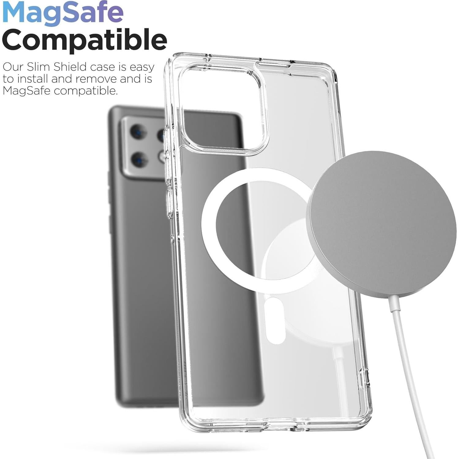 Funda Magnética Encased para Motorola Edge Plus 2023 - Transparente, Compatible con MagSafe