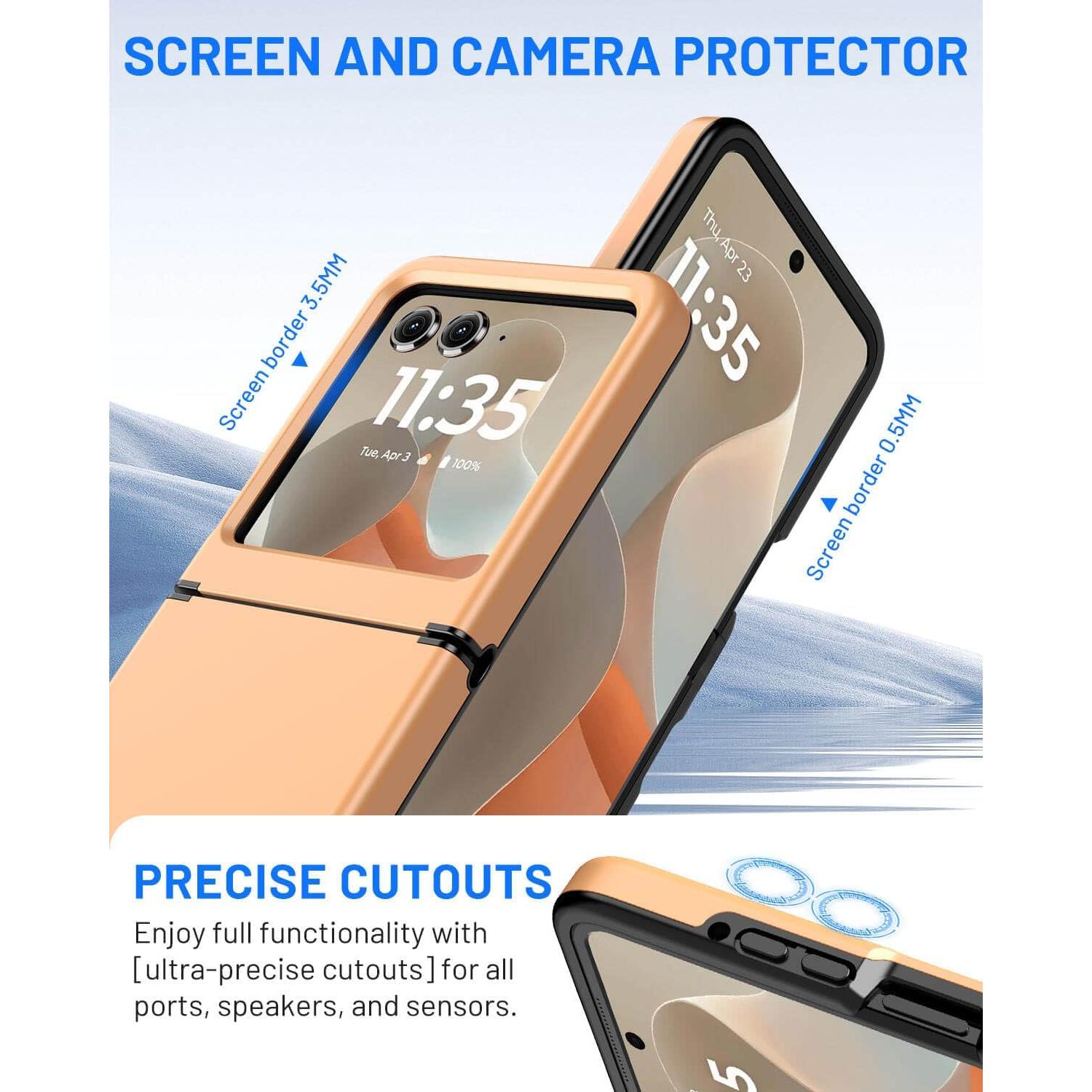 Funda para Motorola Razr 2024/2025 JHWVVTF Naranja Grado Militar