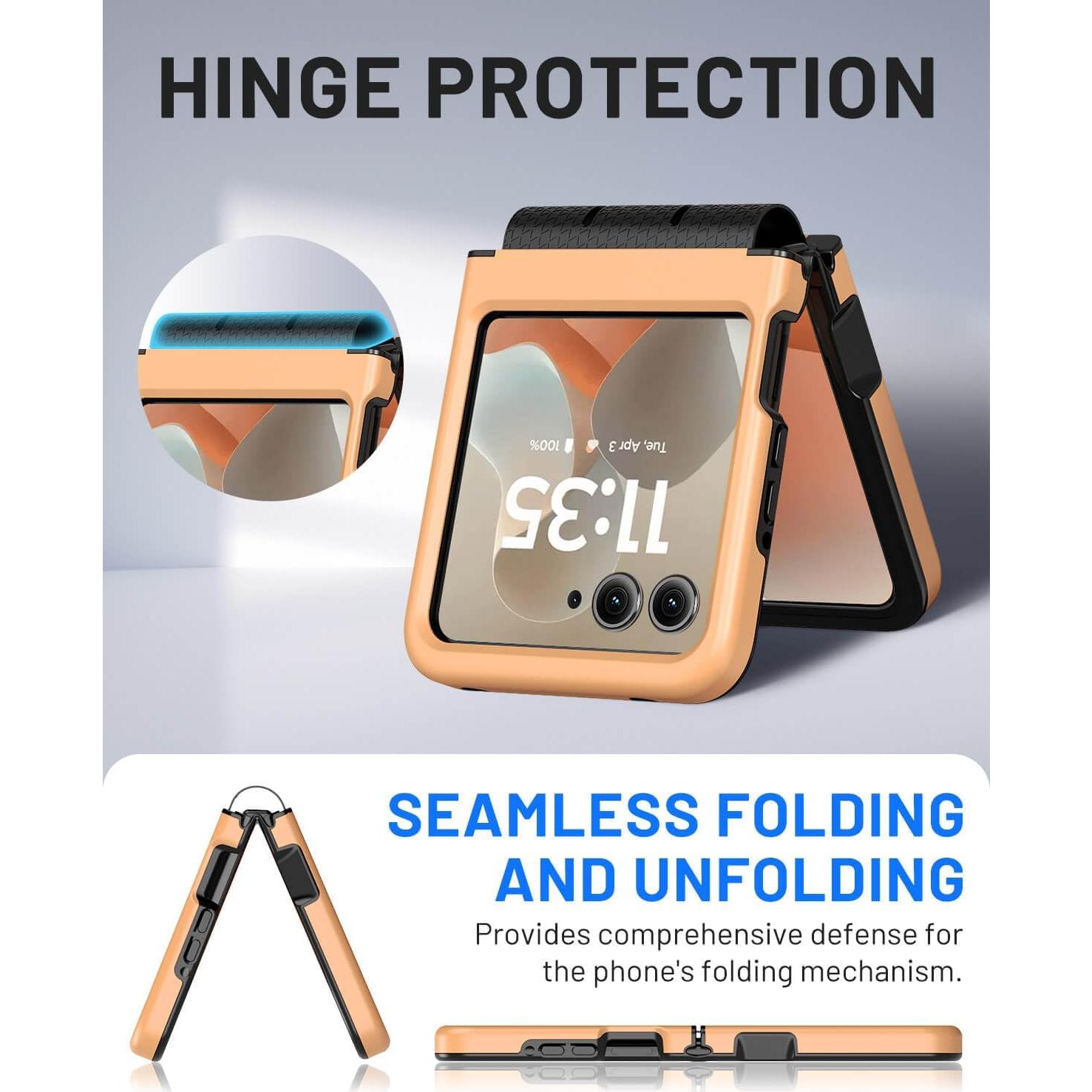 Funda para Motorola Razr 2024/2025 JHWVVTF Naranja Grado Militar