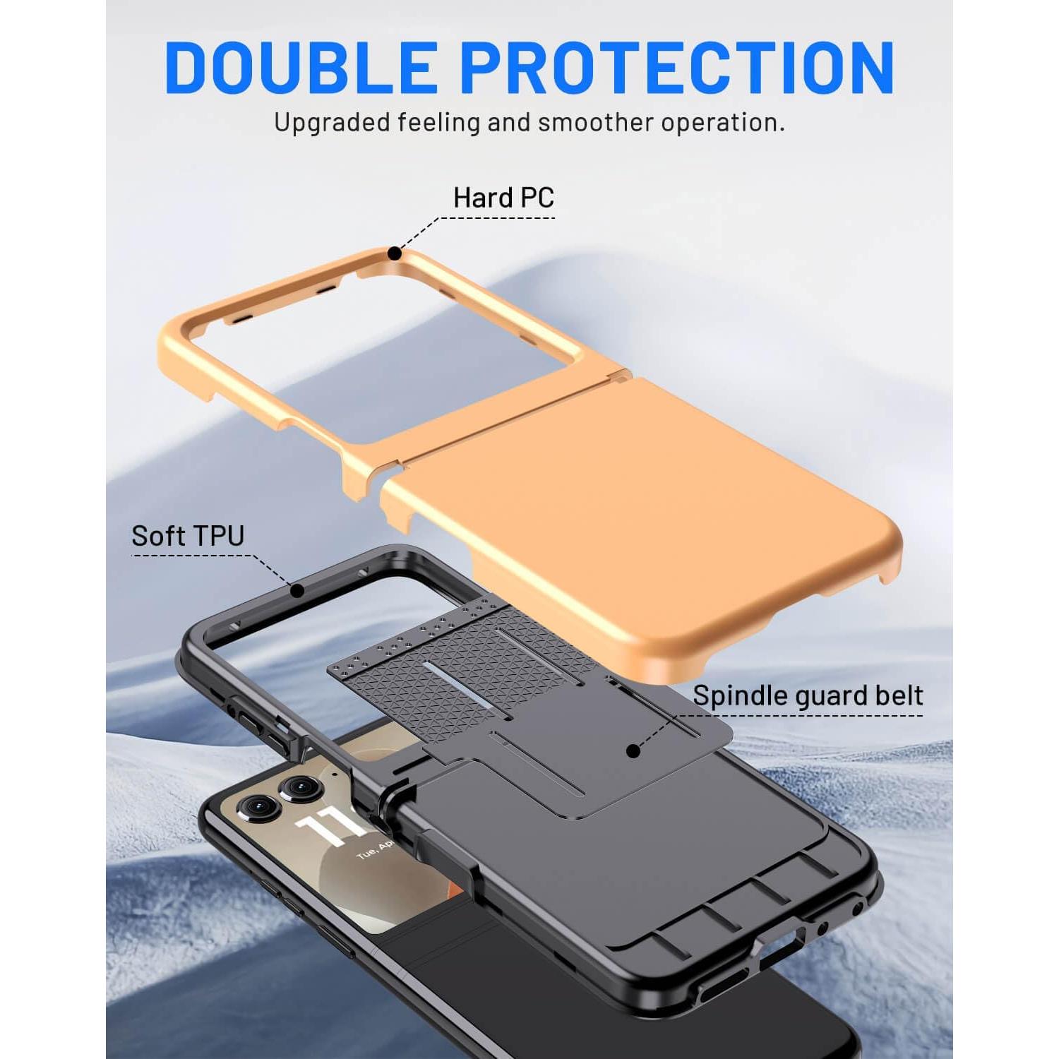 Funda para Motorola Razr 2024/2025 JHWVVTF Naranja Grado Militar