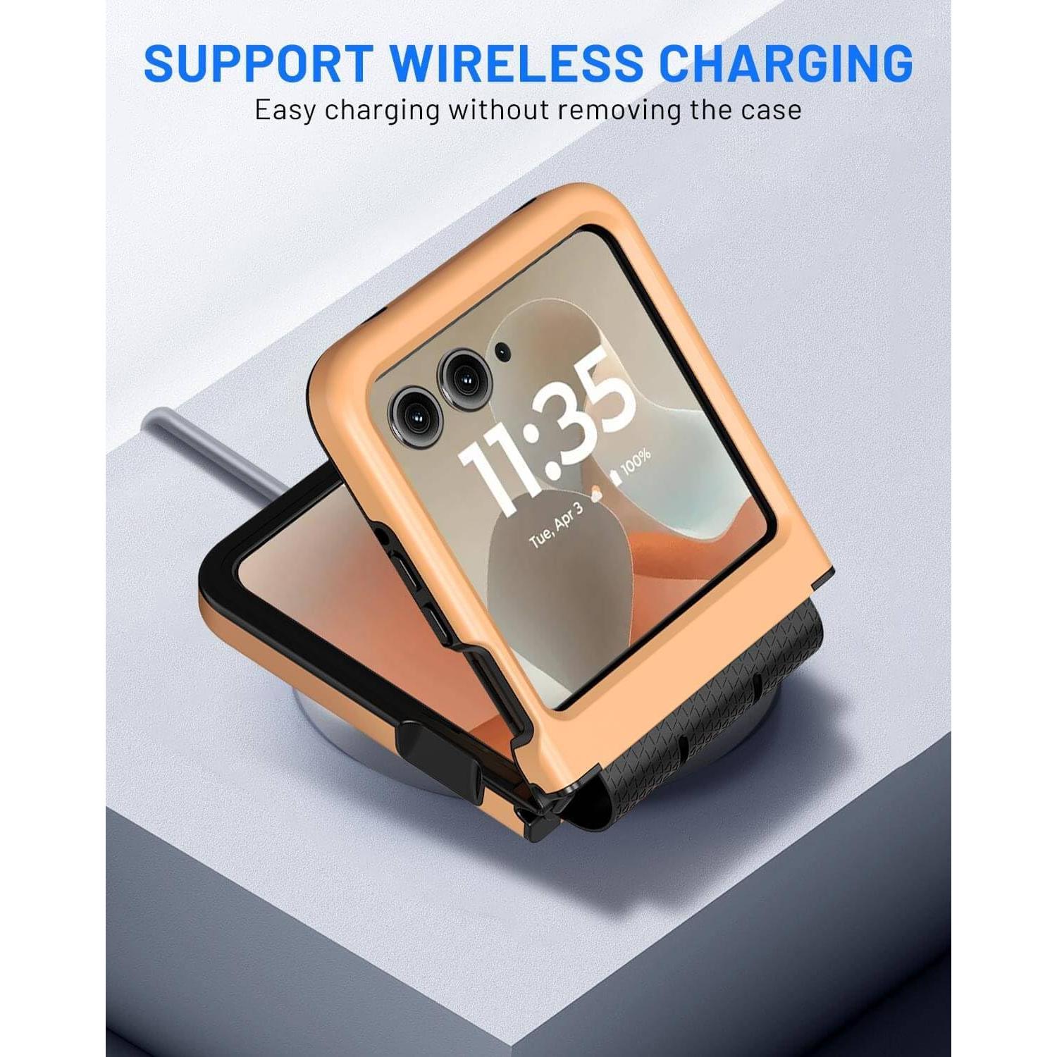 Funda para Motorola Razr 2024/2025 JHWVVTF Naranja Grado Militar