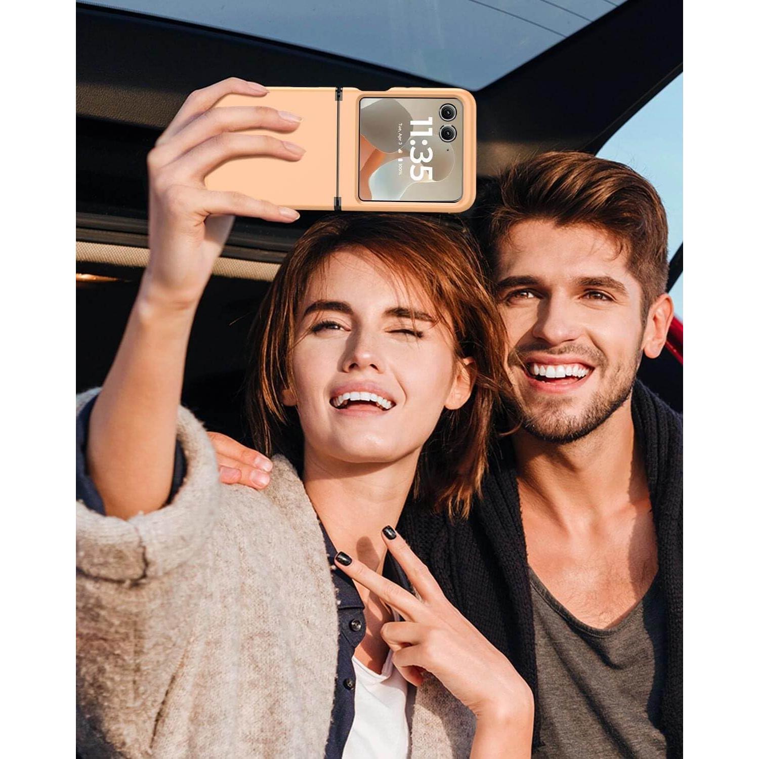 Funda para Motorola Razr 2024/2025 JHWVVTF Naranja Grado Militar