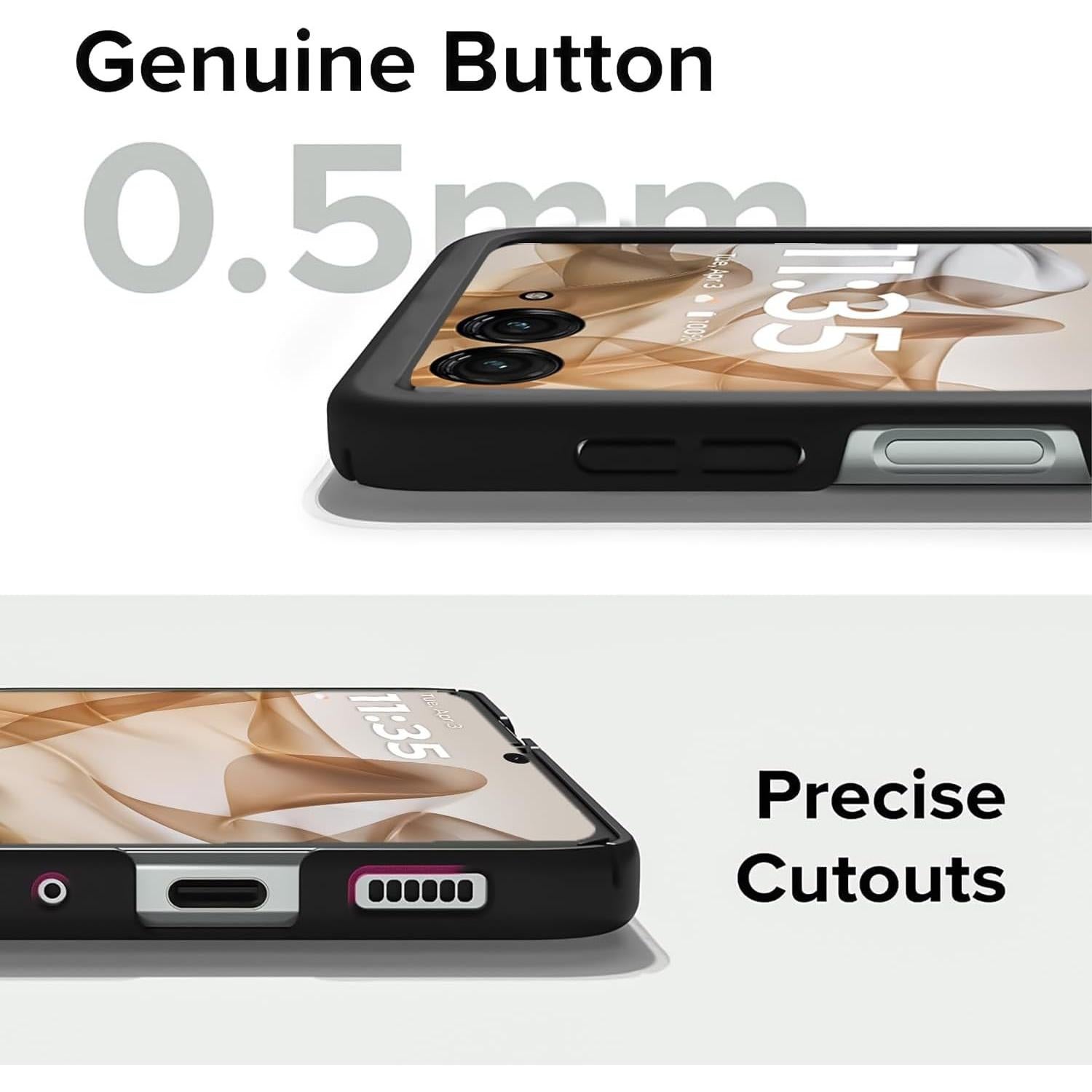 Funda delgada QiiStar para Motorola Razr 2024 con protector