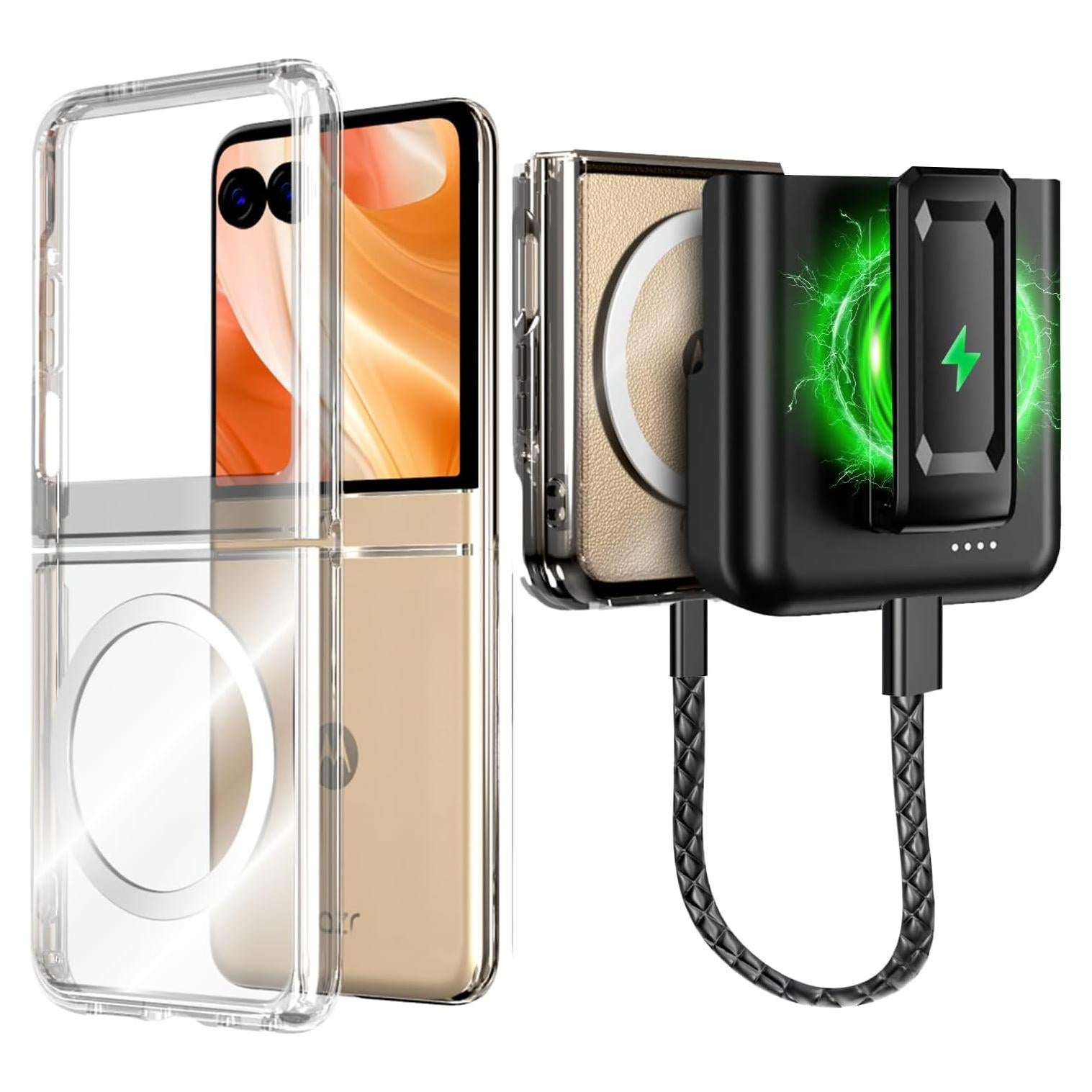 Funda con Batería 4000mAh para Motorola Razr 50/2025 - Transparente