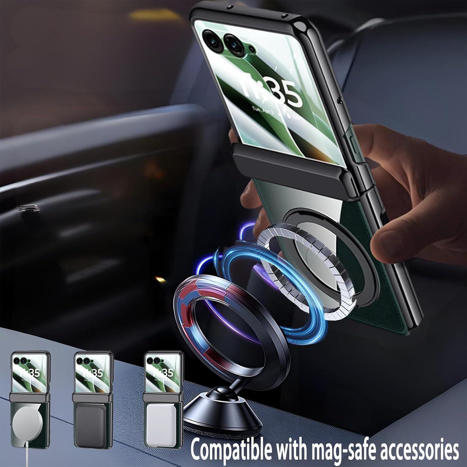 Funda Transparente YuetWay para Motorola Razr Ultra 2025 con Soporte 360°