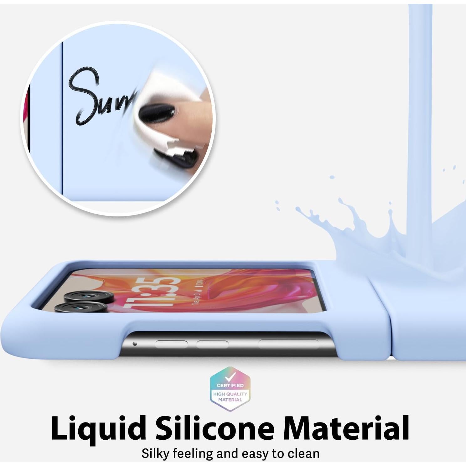 Funda de Silicona Oakxco para Motorola Razr 2024 Azul Claro