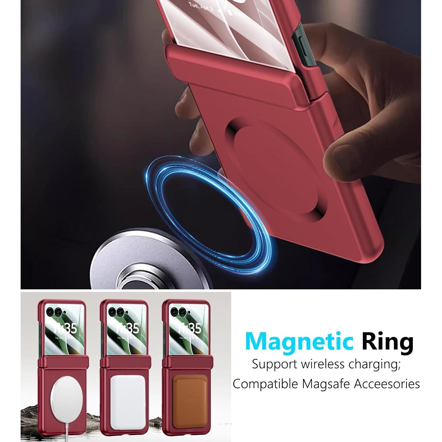 Funda Magnética para Motorola Razr 2025/2024 - Protección Completa Roja