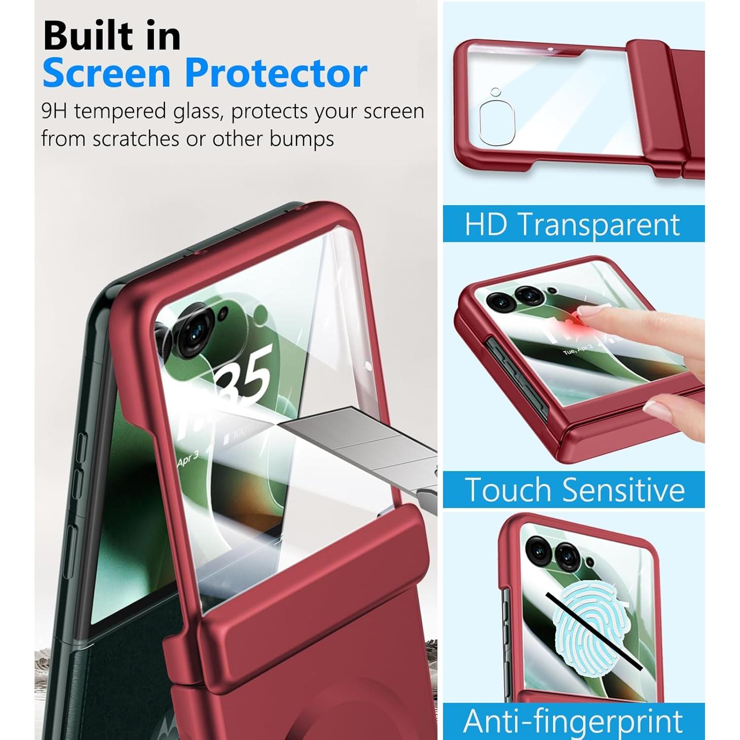 Funda Magnética para Motorola Razr 2025/2024 - Protección Completa Roja