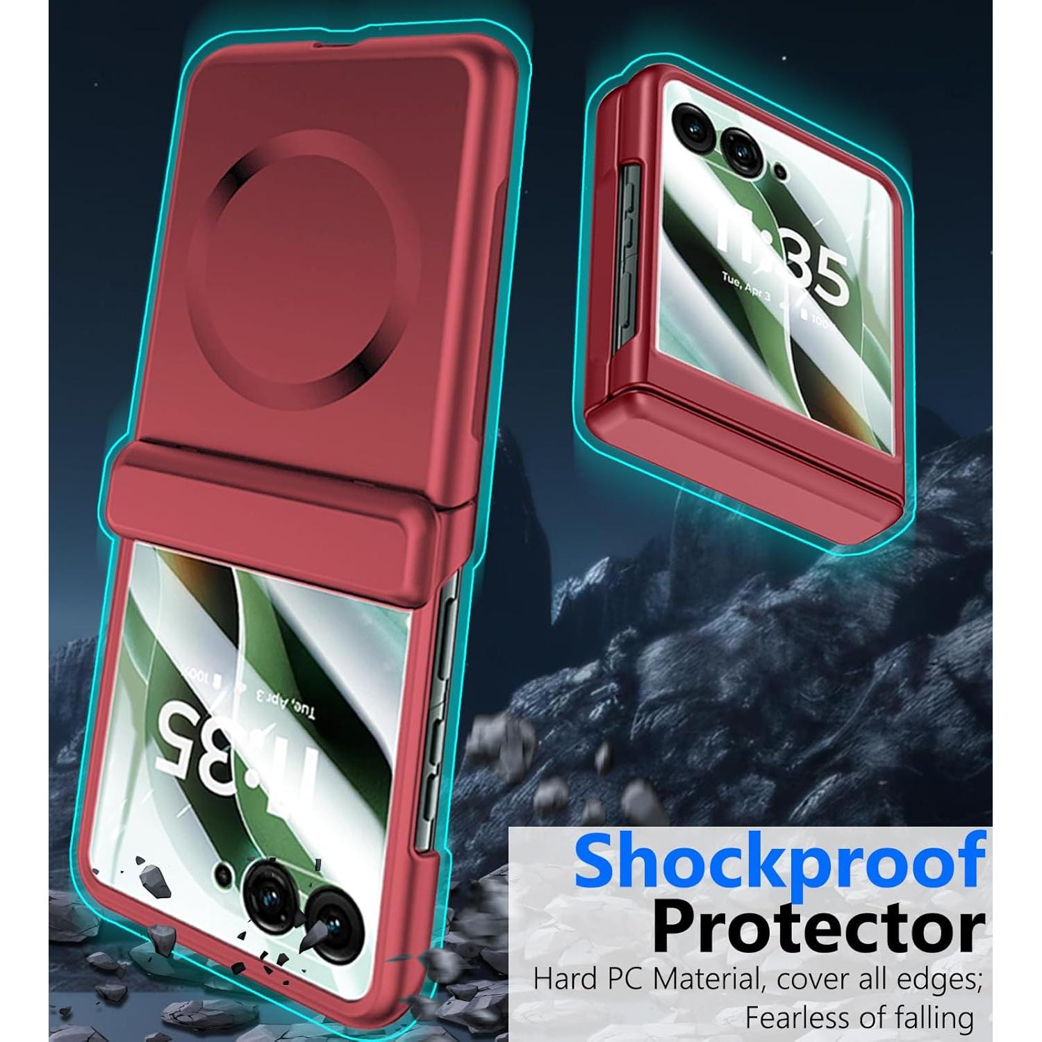 Funda Magnética para Motorola Razr 2025/2024 - Protección Completa Roja