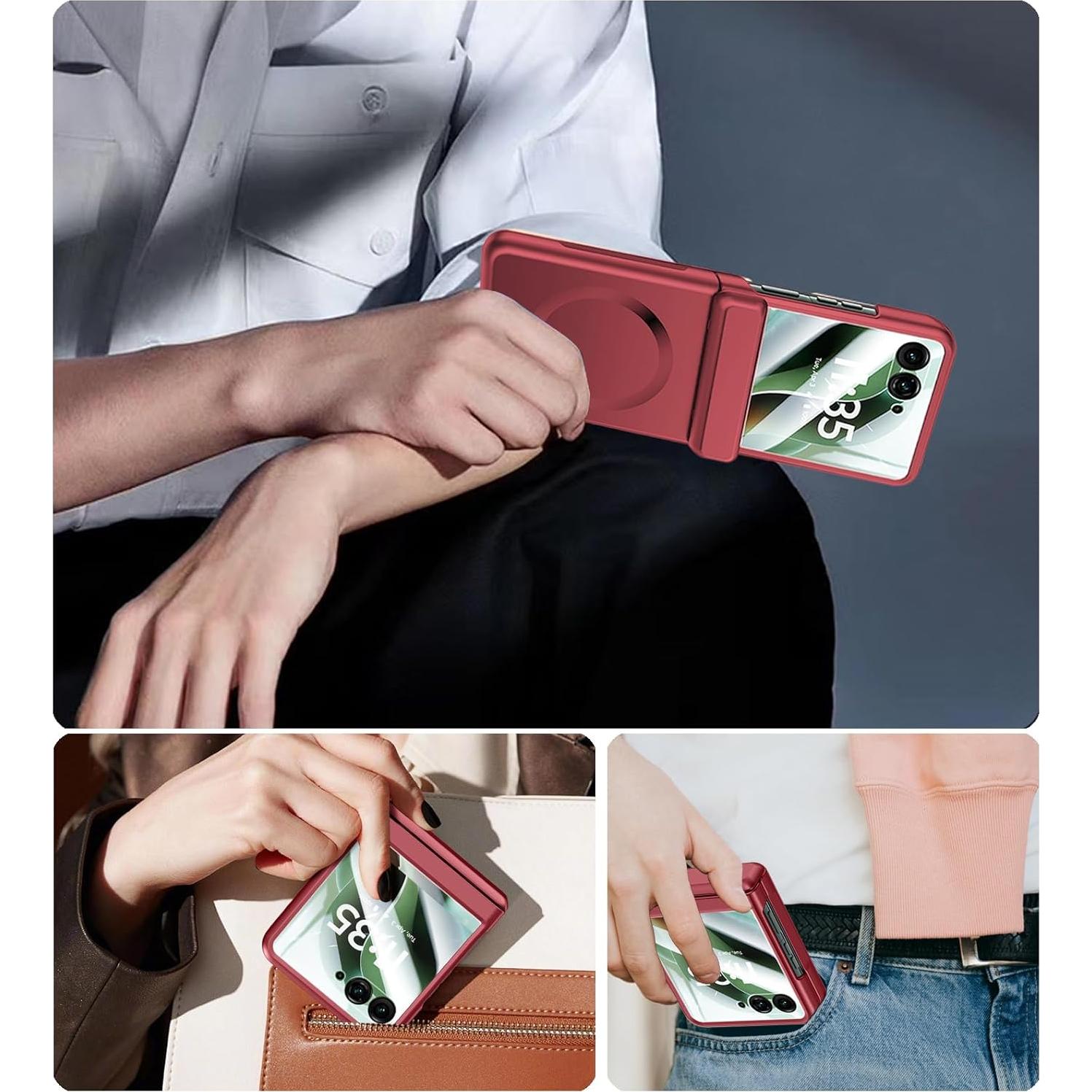 Funda Magnética para Motorola Razr 2025/2024 - Protección Completa Roja