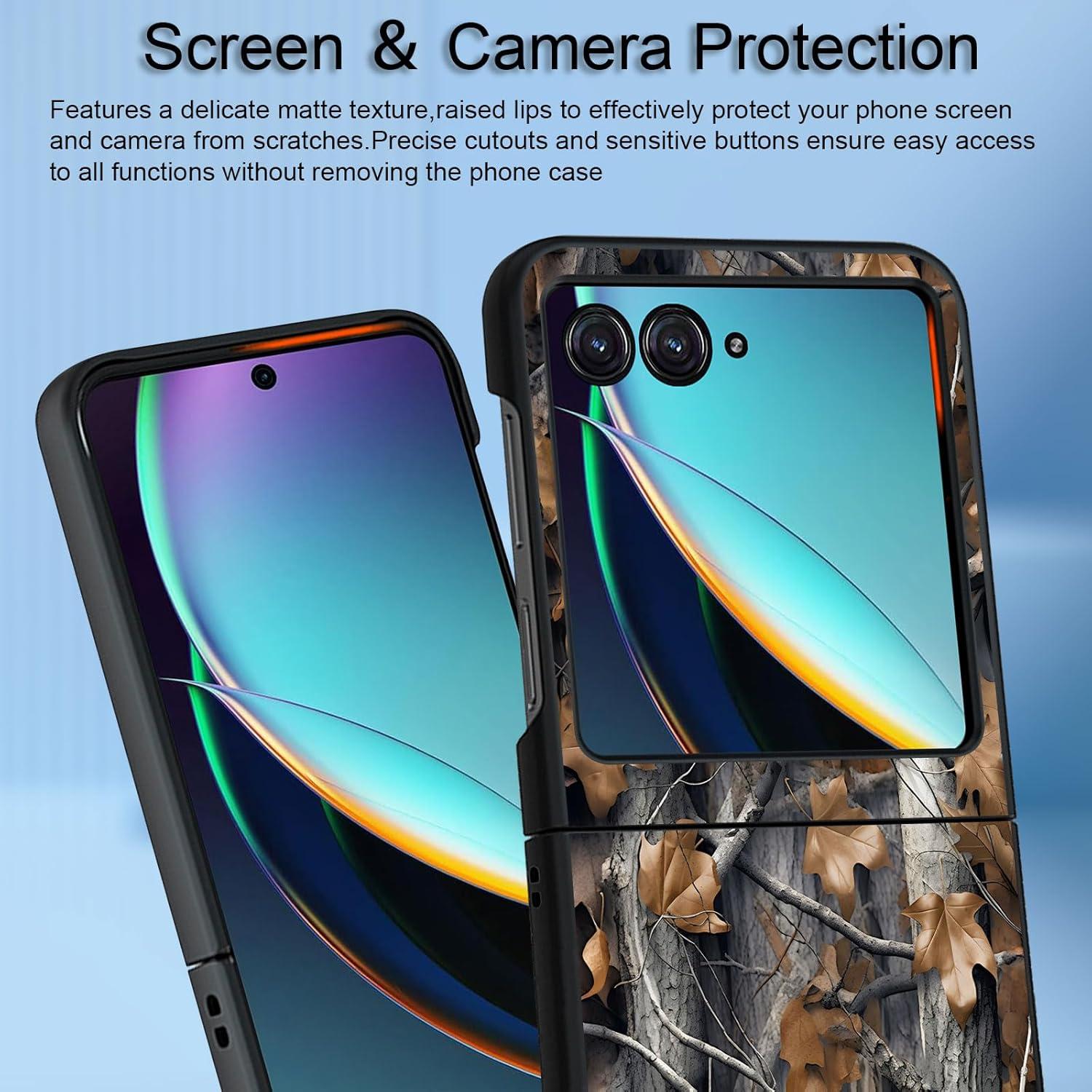 Funda Dura para Moto Razr 2024 - Camuflaje Bosque, Ultra Delgado