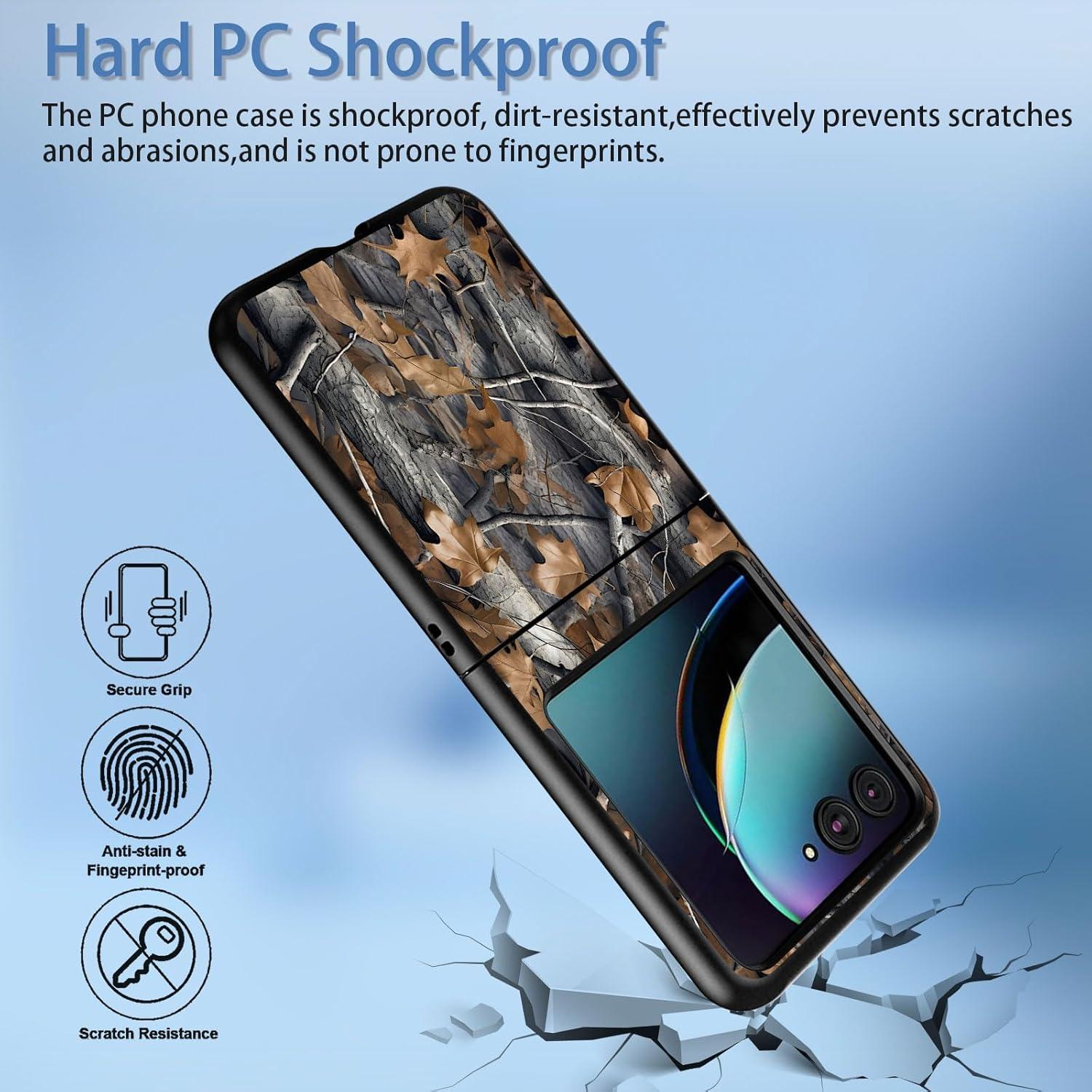 Funda Dura para Moto Razr 2024 - Camuflaje Bosque, Ultra Delgado