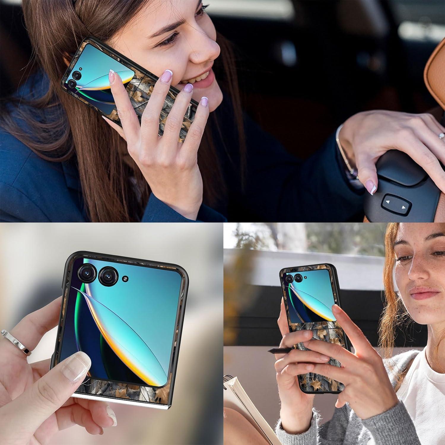 Funda Dura para Moto Razr 2024 - Camuflaje Bosque, Ultra Delgado