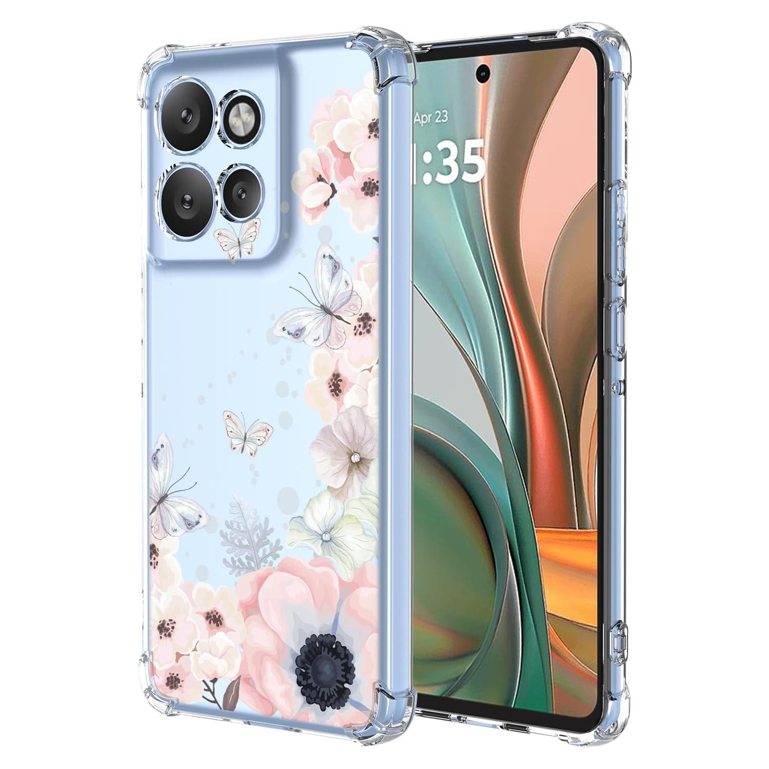 Funda TPU Rosa Floral para Moto G75 - Protección Antigolpes