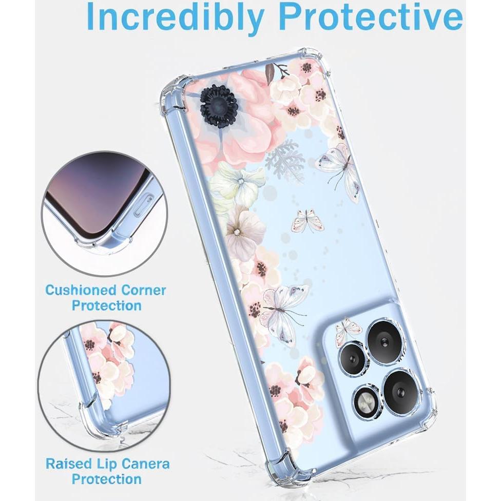 Funda TPU Rosa Floral para Moto G75 - Protección Antigolpes