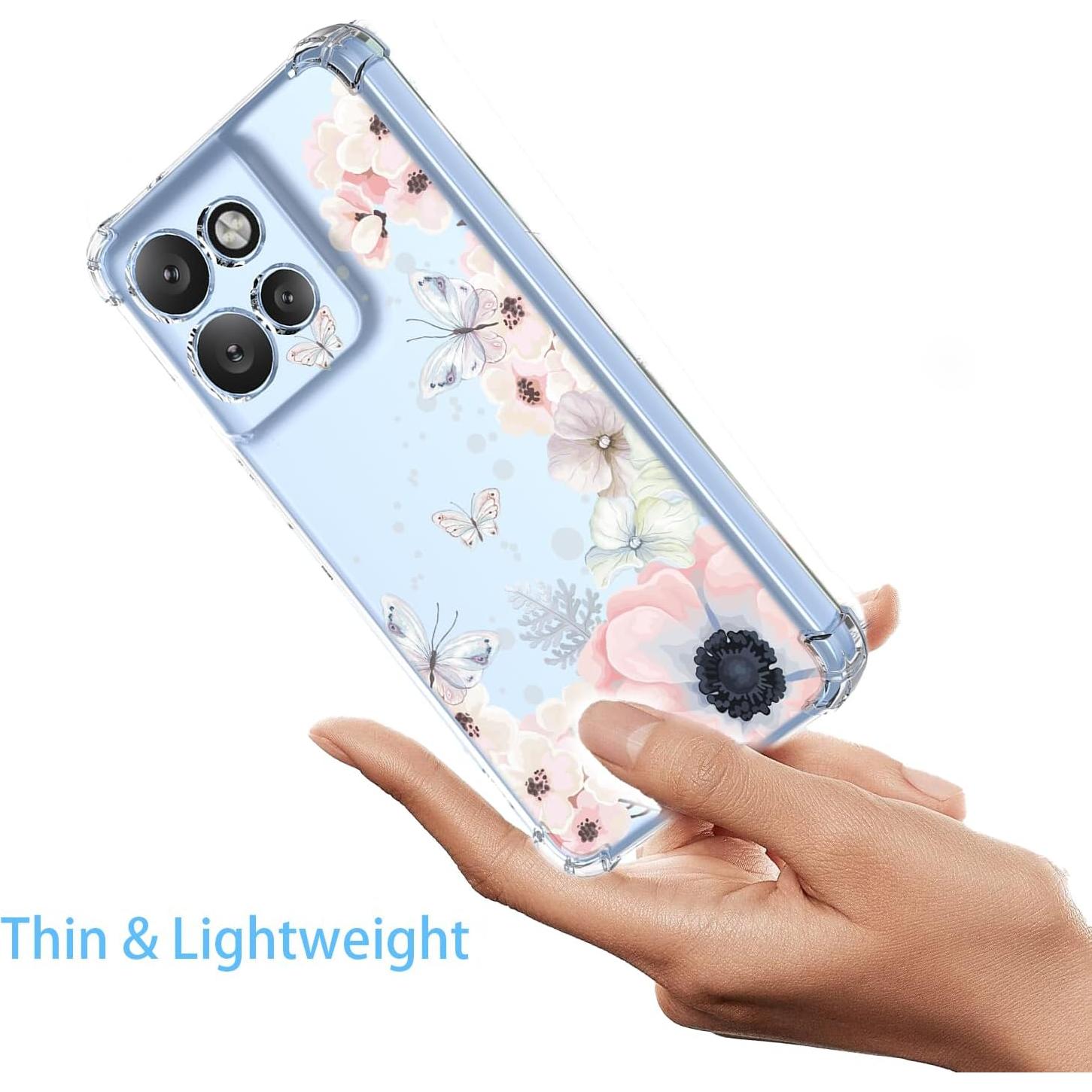 Funda TPU Rosa Floral para Moto G75 - Protección Antigolpes