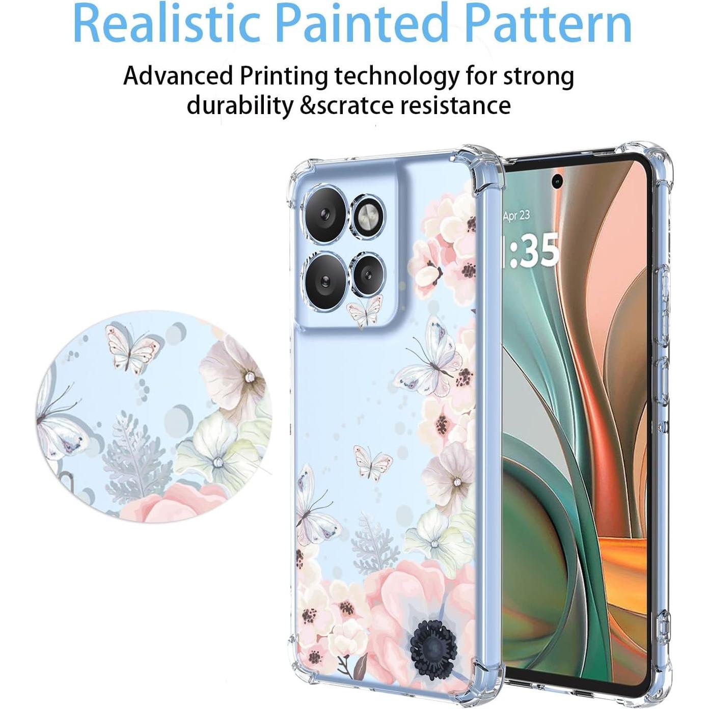 Funda TPU Rosa Floral para Moto G75 - Protección Antigolpes