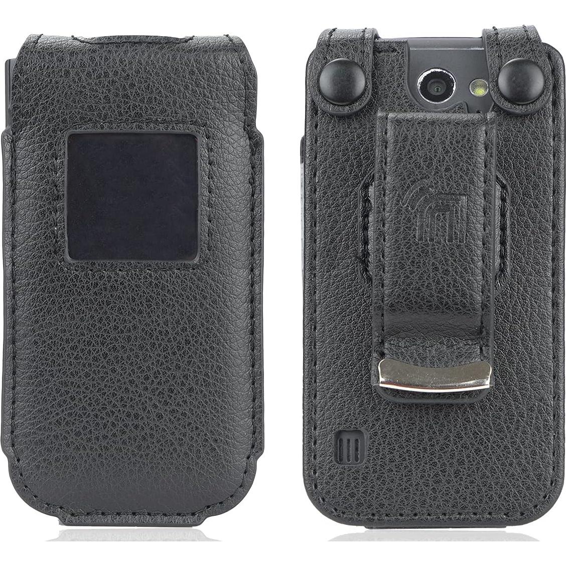 Funda Ajustada para Nokia 2720 V - Nakedcellphone, Cuero Vegano Negro