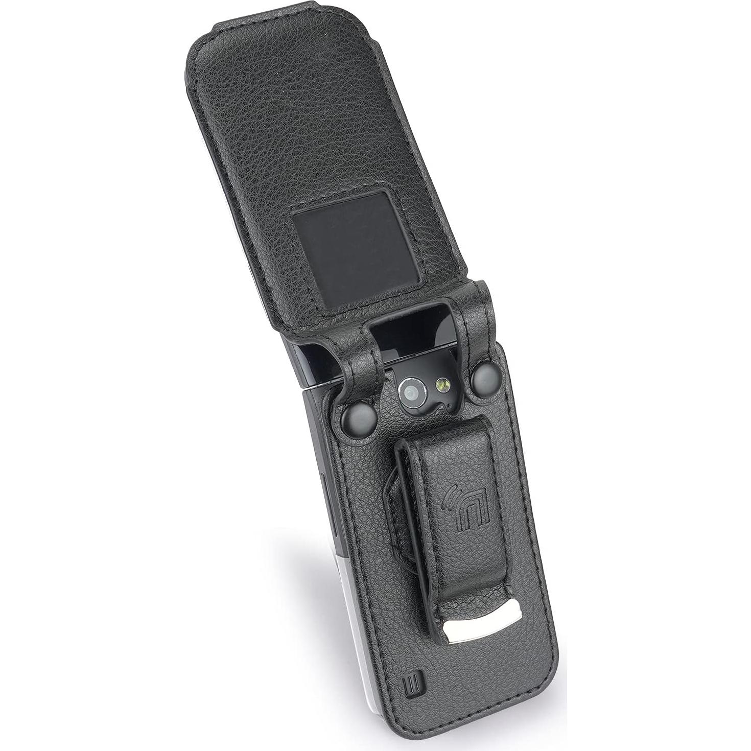 Funda Ajustada para Nokia 2720 V - Nakedcellphone, Cuero Vegano Negro