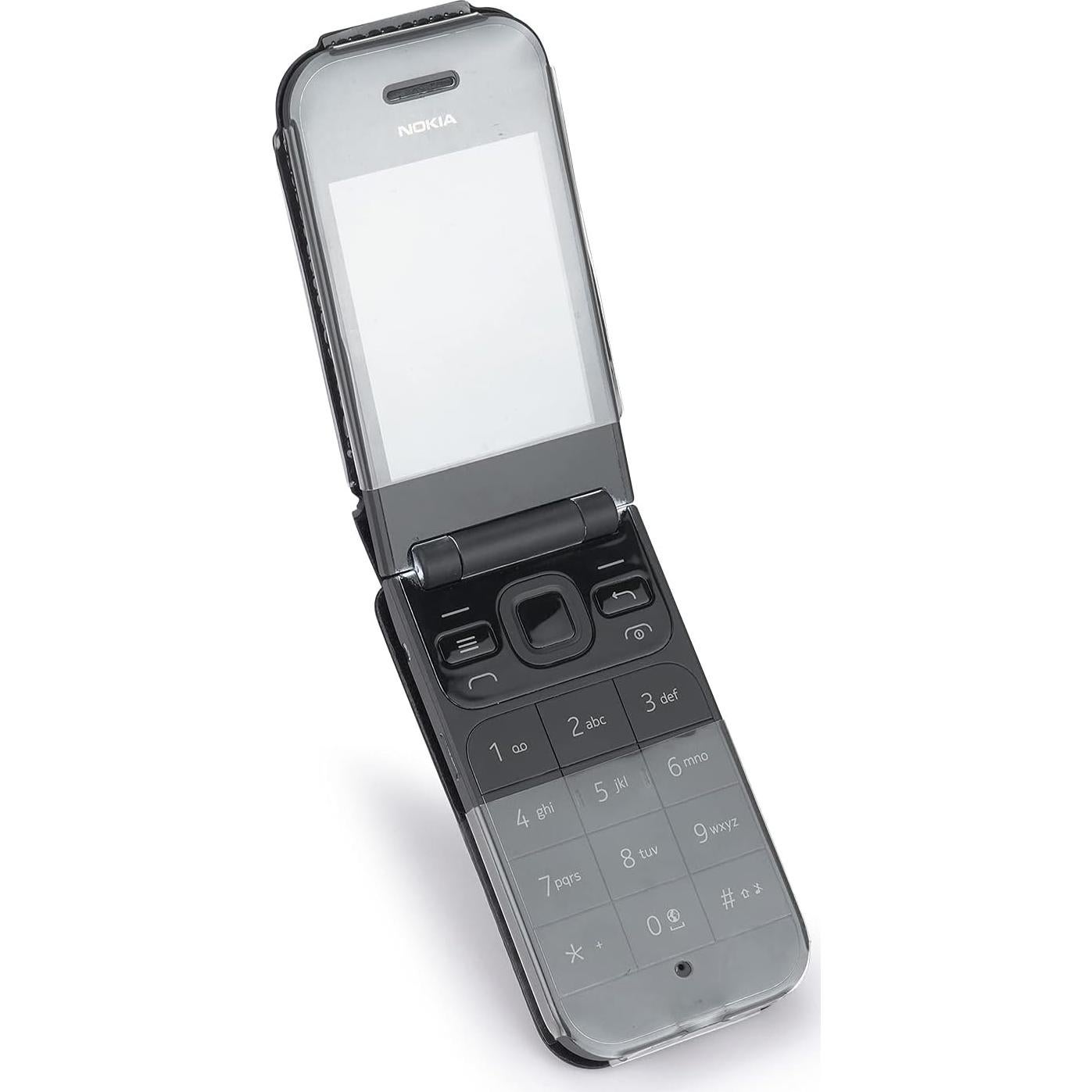 Funda Ajustada para Nokia 2720 V - Nakedcellphone, Cuero Vegano Negro