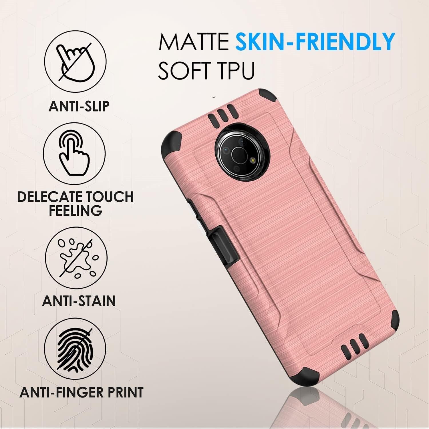 Funda HRWireless para Nokia G300 5G - Oro Rosa, 6.5"