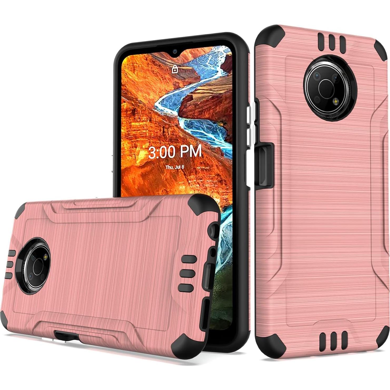 Funda HRWireless para Nokia G300 5G - Oro Rosa, 6.5"