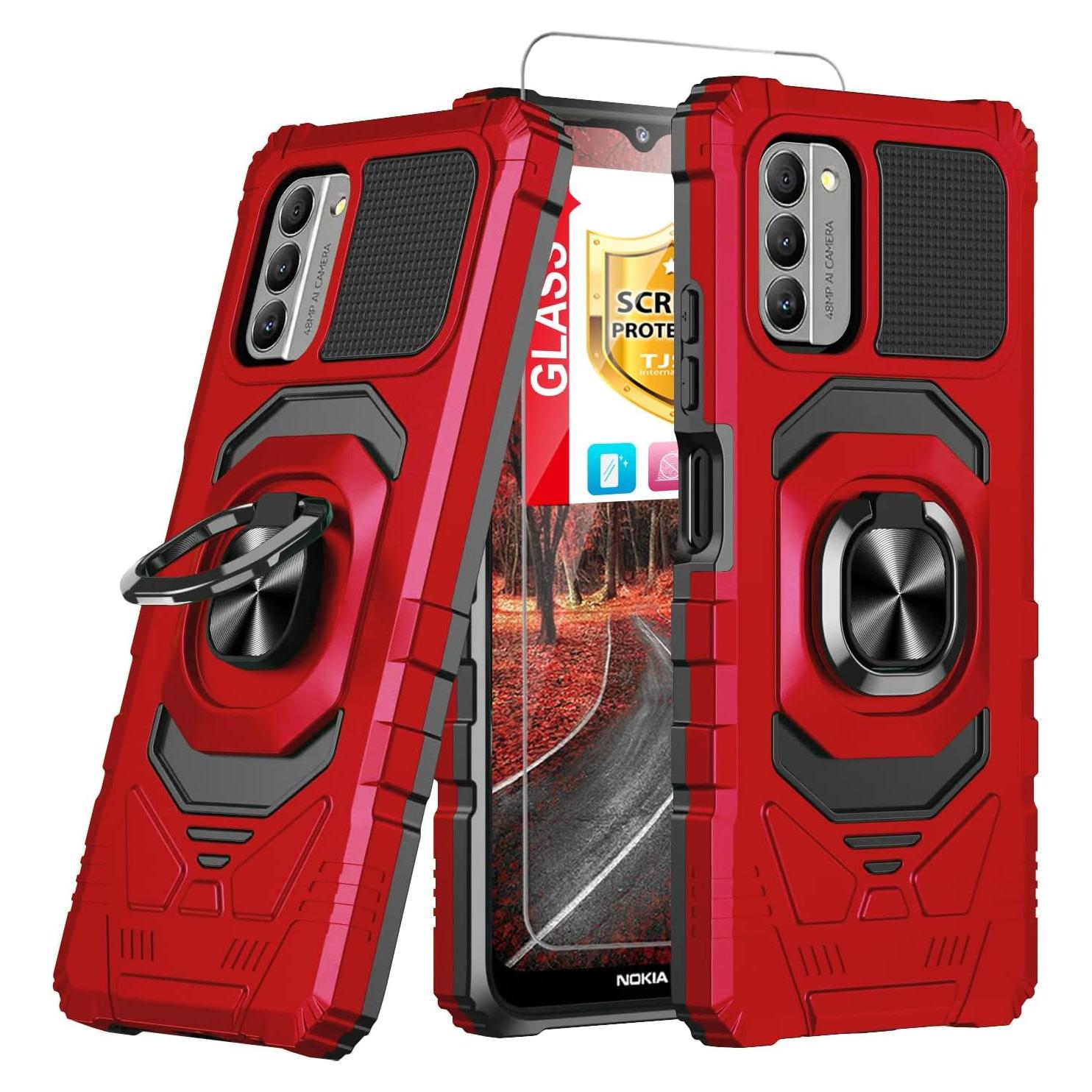 Funda TJS para Nokia G310 5G con Protector de Pantalla Rojo