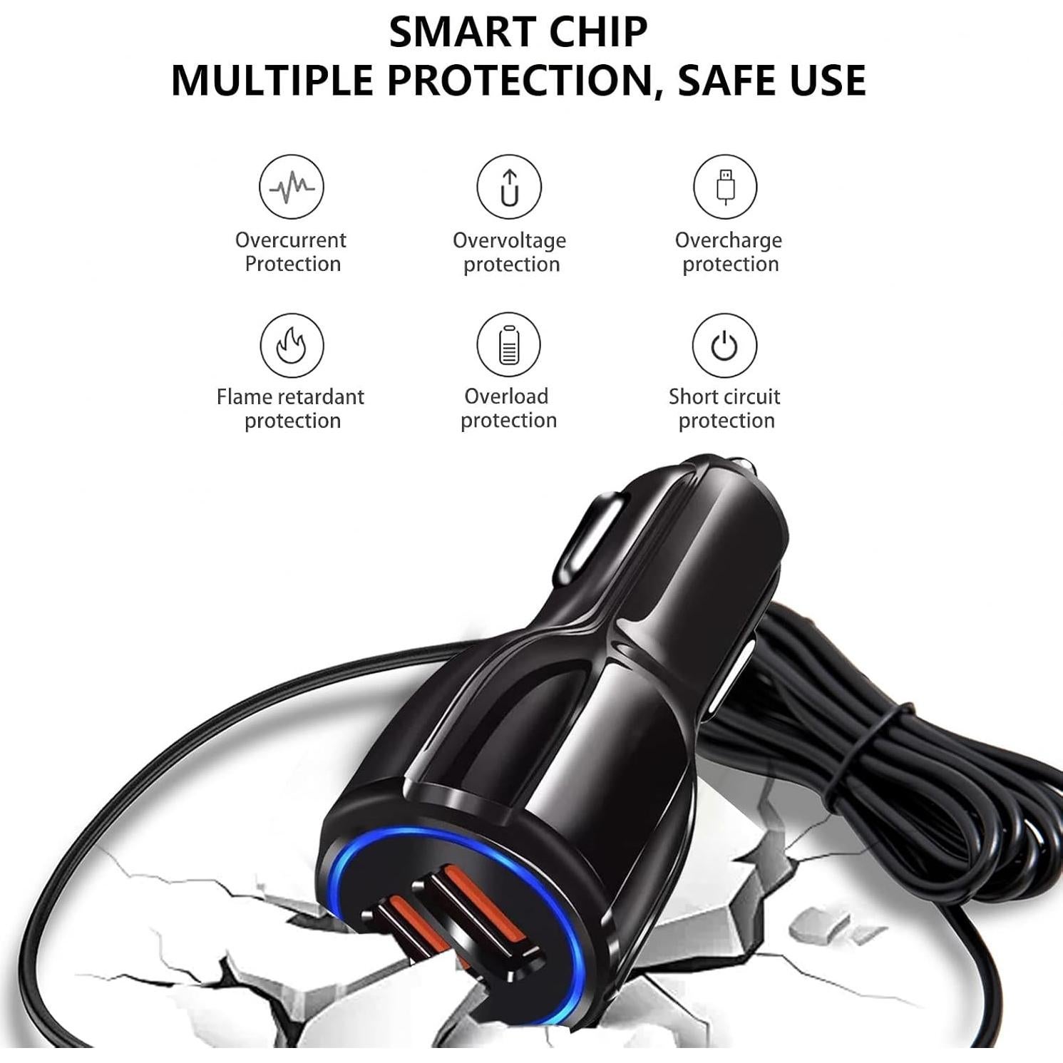 Cargador Rápido de Coche USB Tipo C WZHENB 10W 1.5m