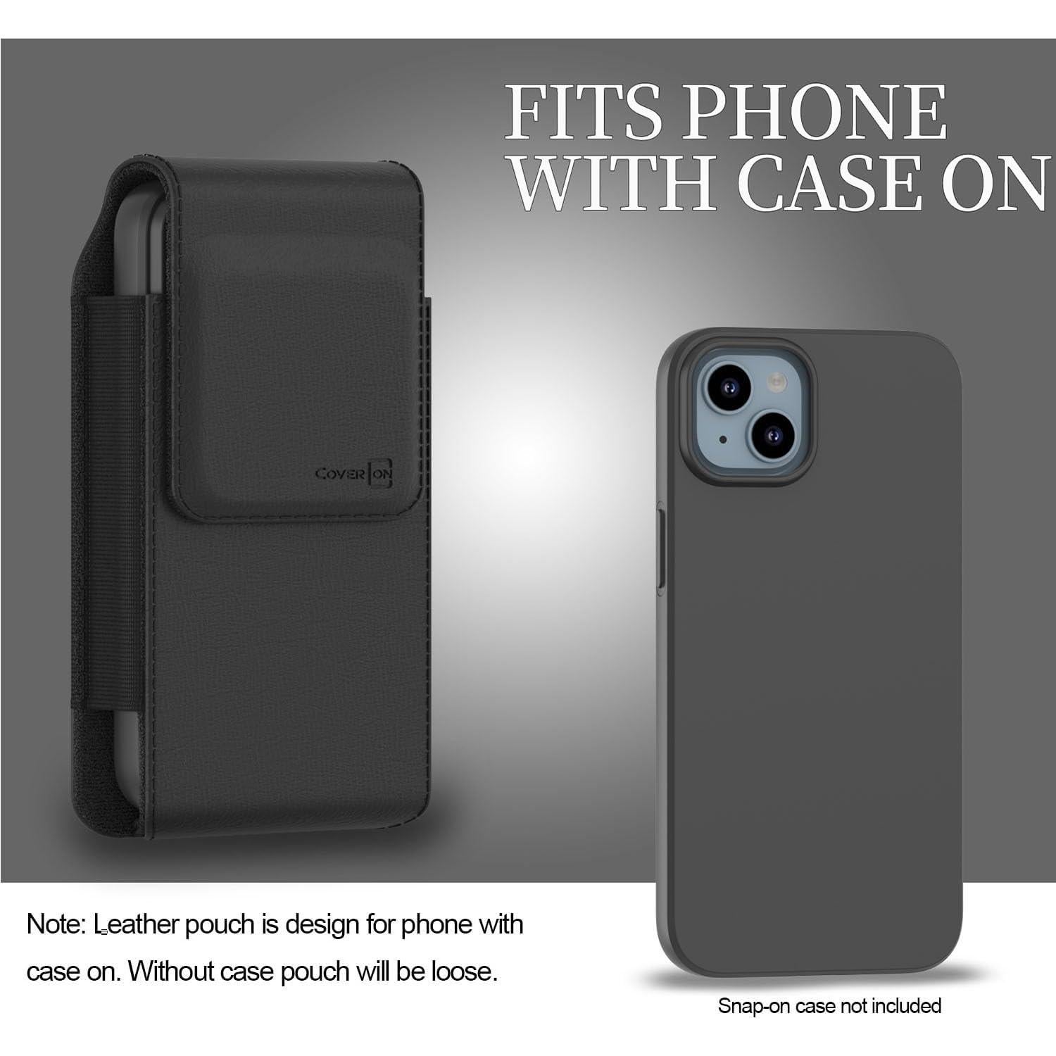 Funda de cuero vegano CoverON con clip para Nokia y TCL