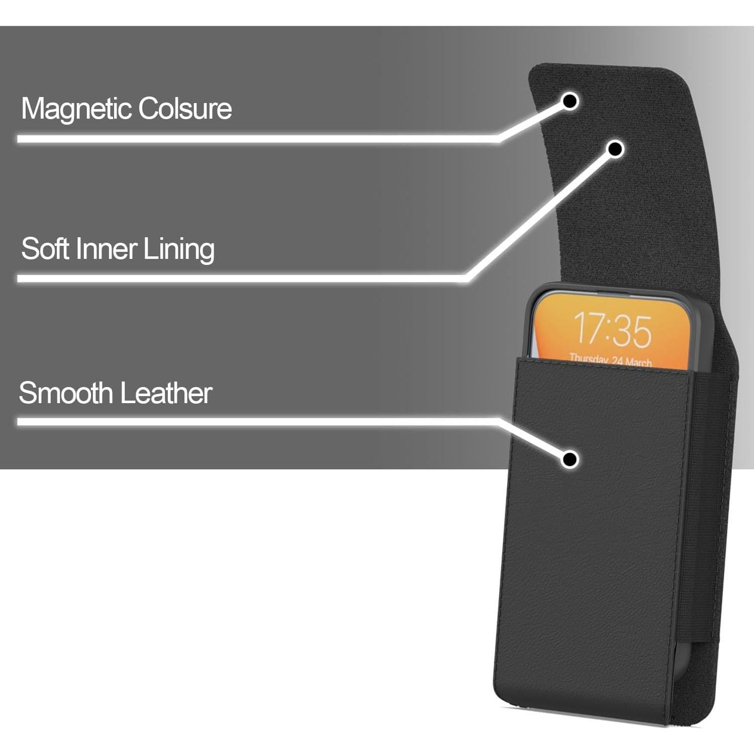 Funda de cuero vegano CoverON con clip para Nokia y TCL