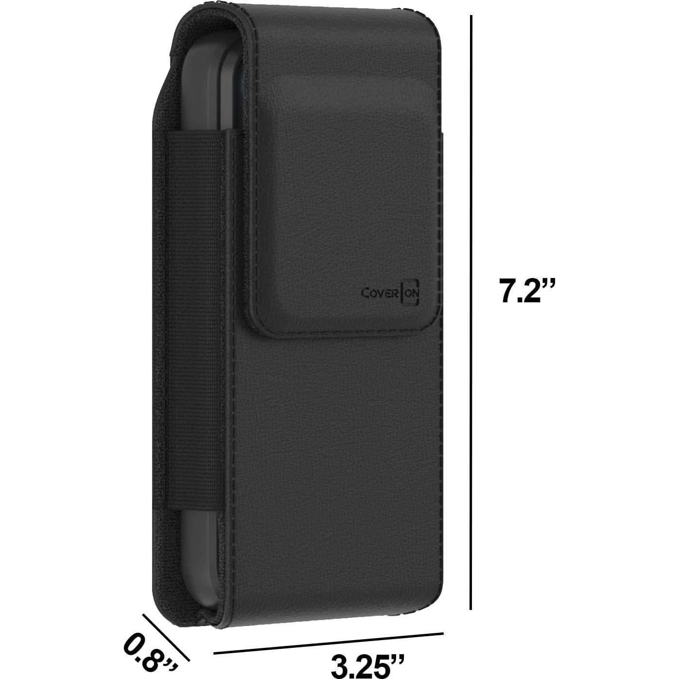 Funda de cuero vegano CoverON con clip para Nokia y TCL