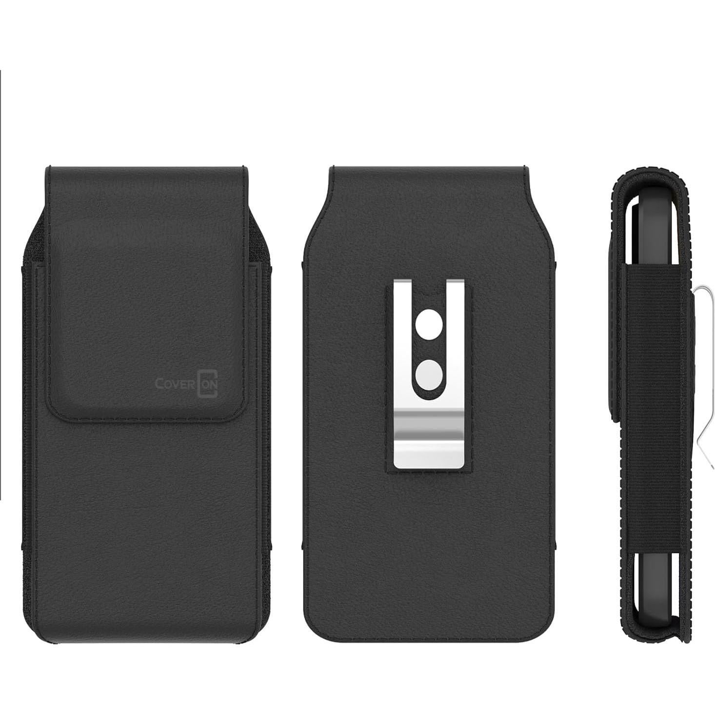 Funda de cuero vegano CoverON con clip para Nokia y TCL