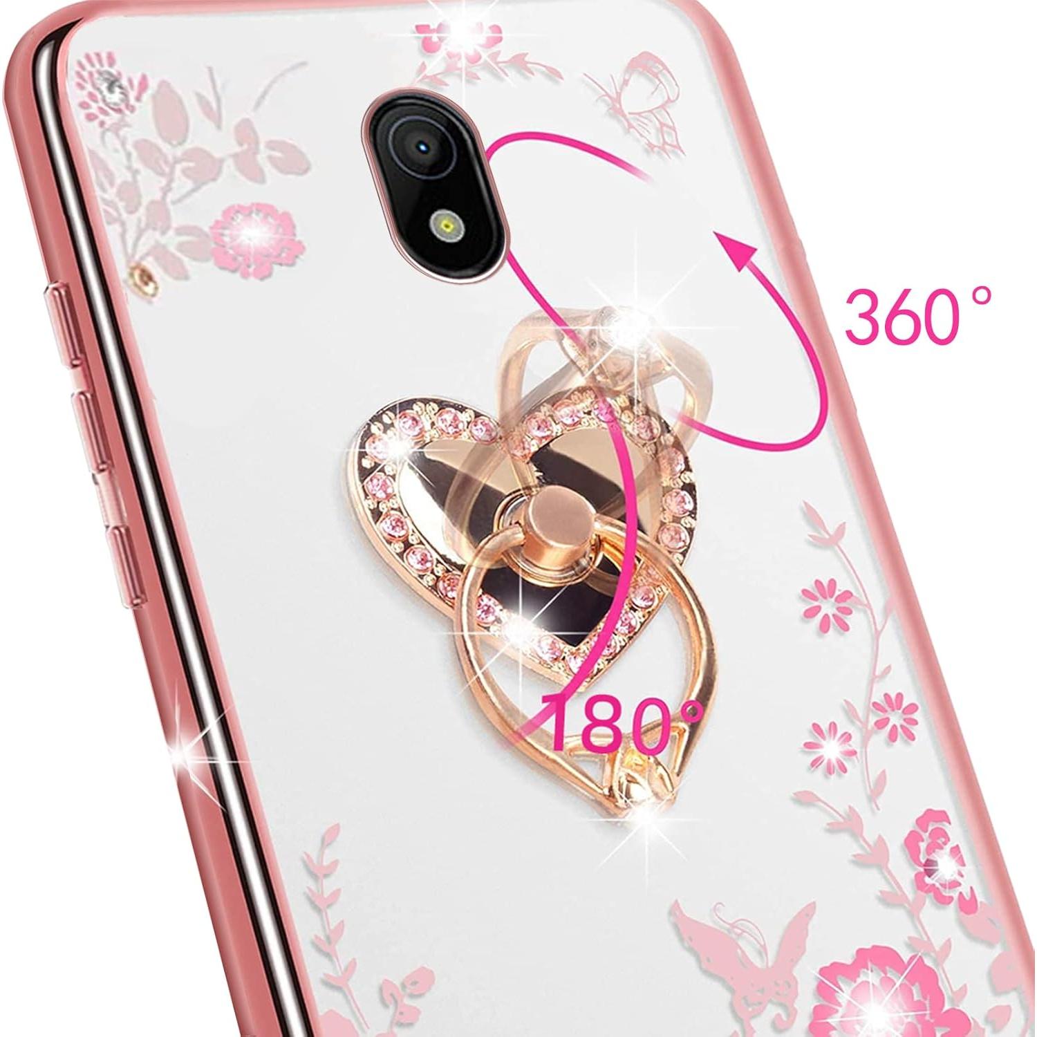 Funda KuDiNi para Nokia C100 Oro Rosa TPU con Soporte