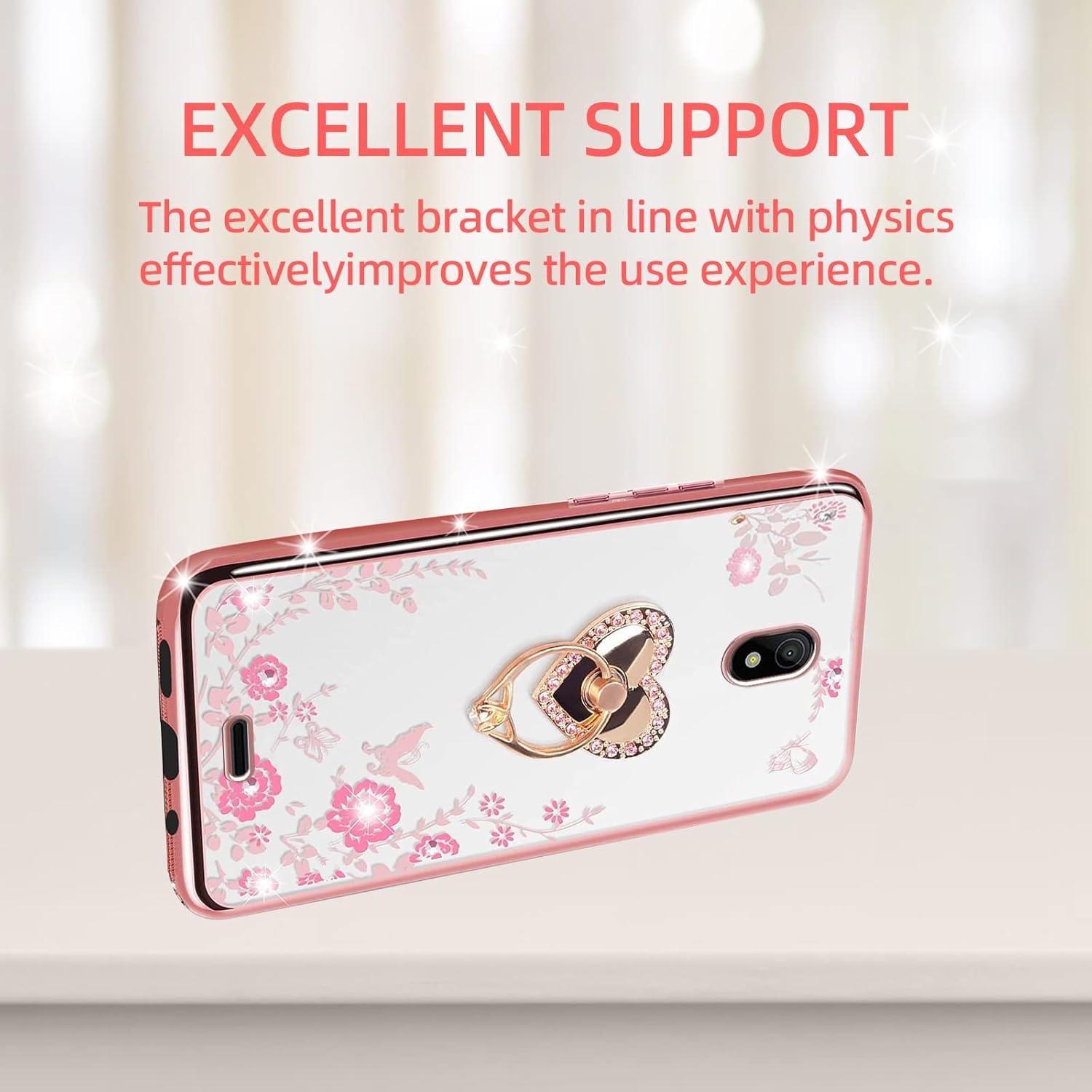 Funda KuDiNi para Nokia C100 Oro Rosa TPU con Soporte