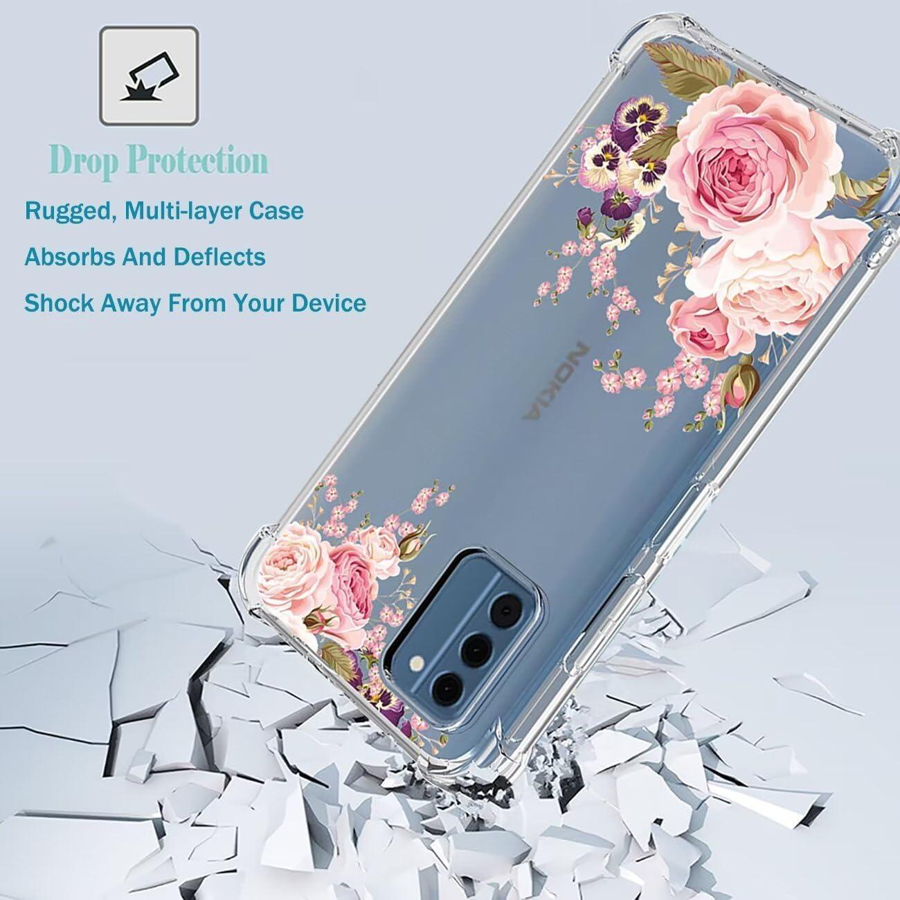 Funda TPU Rosa Floral para Nokia C300 - Protección Premium