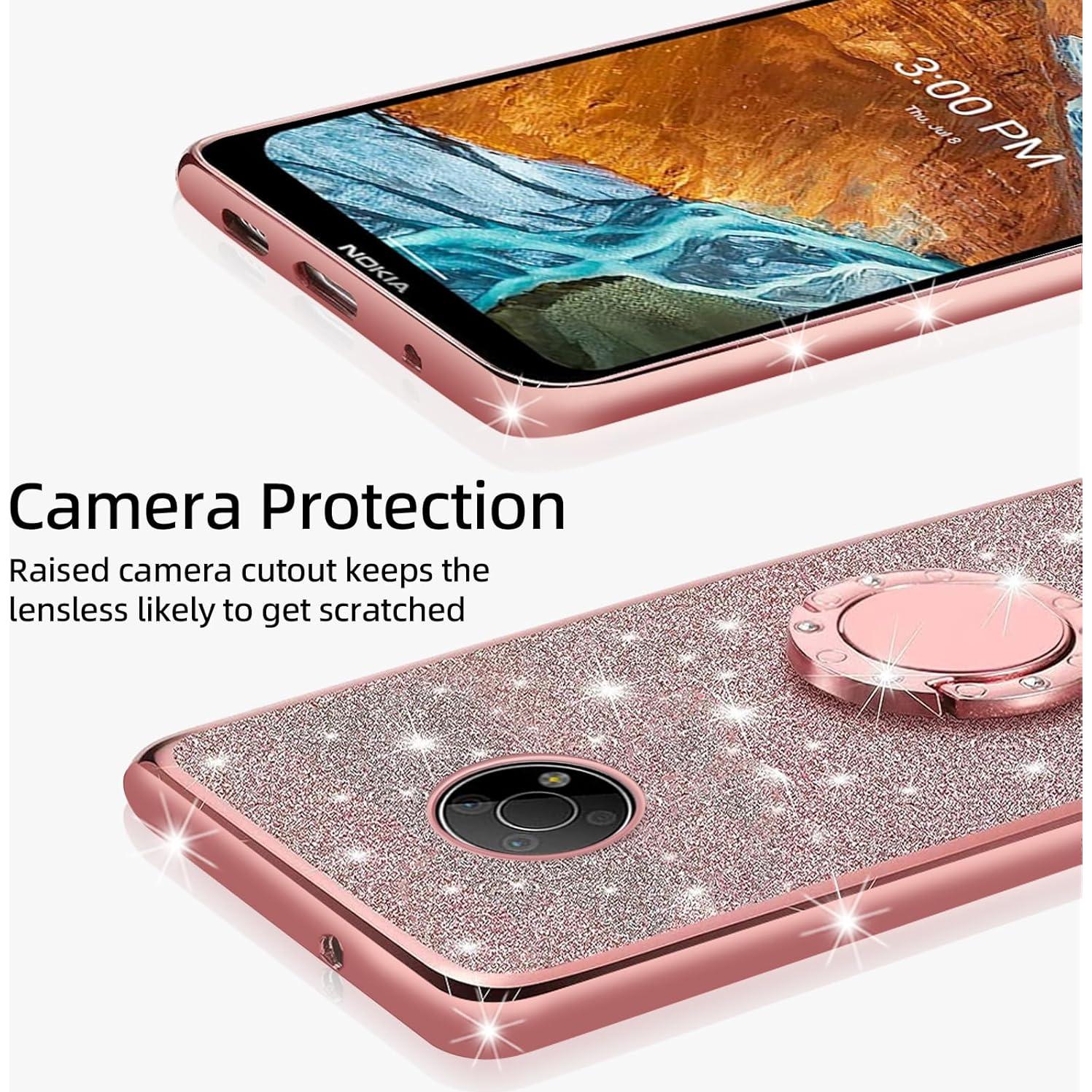 Funda TPU Brillante Rosa para Nokia G300 5G con Soporte