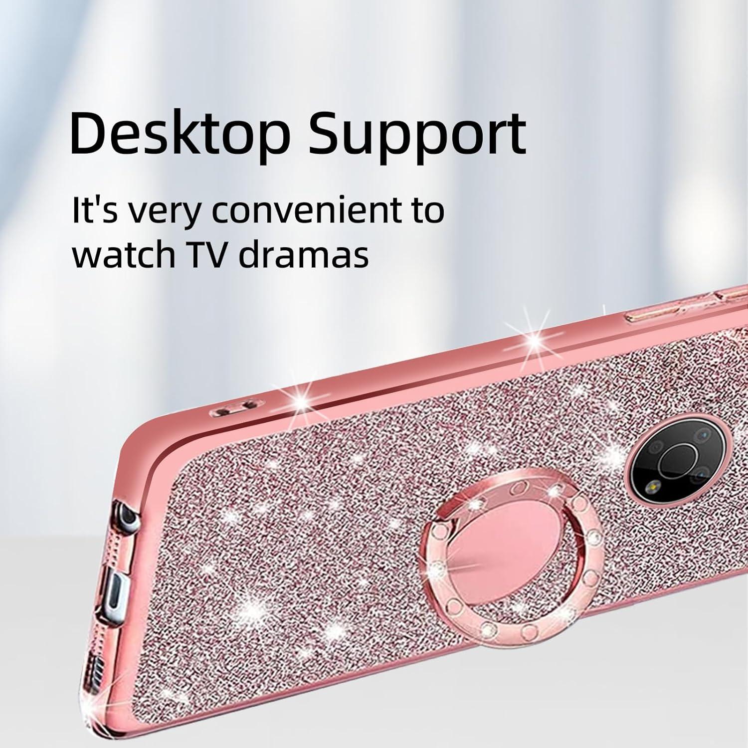 Funda TPU Brillante Rosa para Nokia G300 5G con Soporte