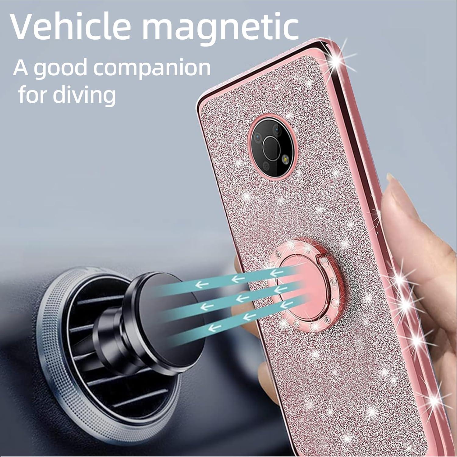 Funda TPU Brillante Rosa para Nokia G300 5G con Soporte